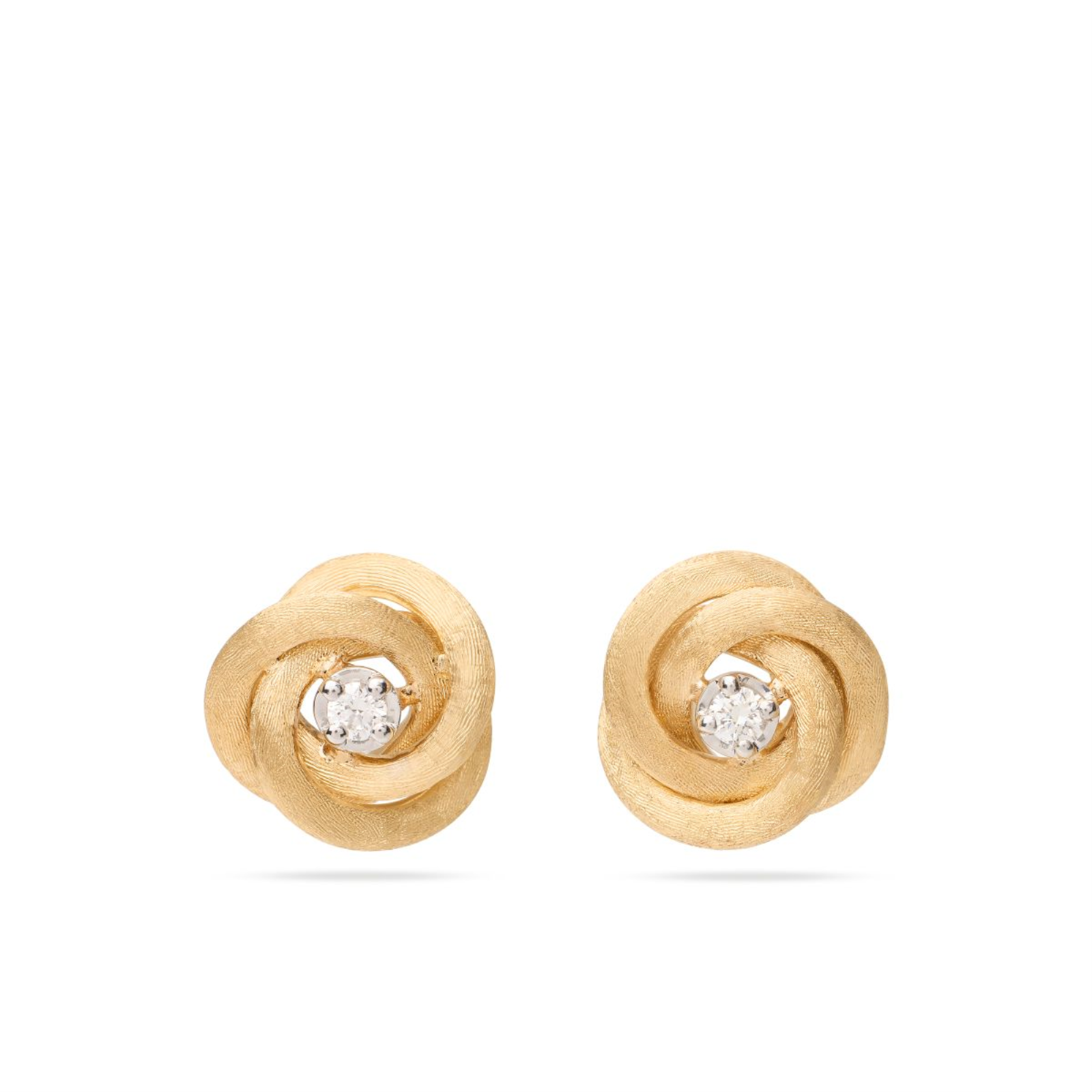 Jaipur Gold Floral Studs With Diamonds