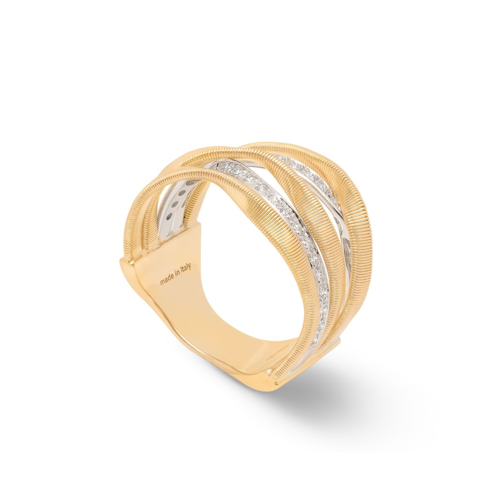 Marrakech Gold 5-Band Coil Ring With Diamonds