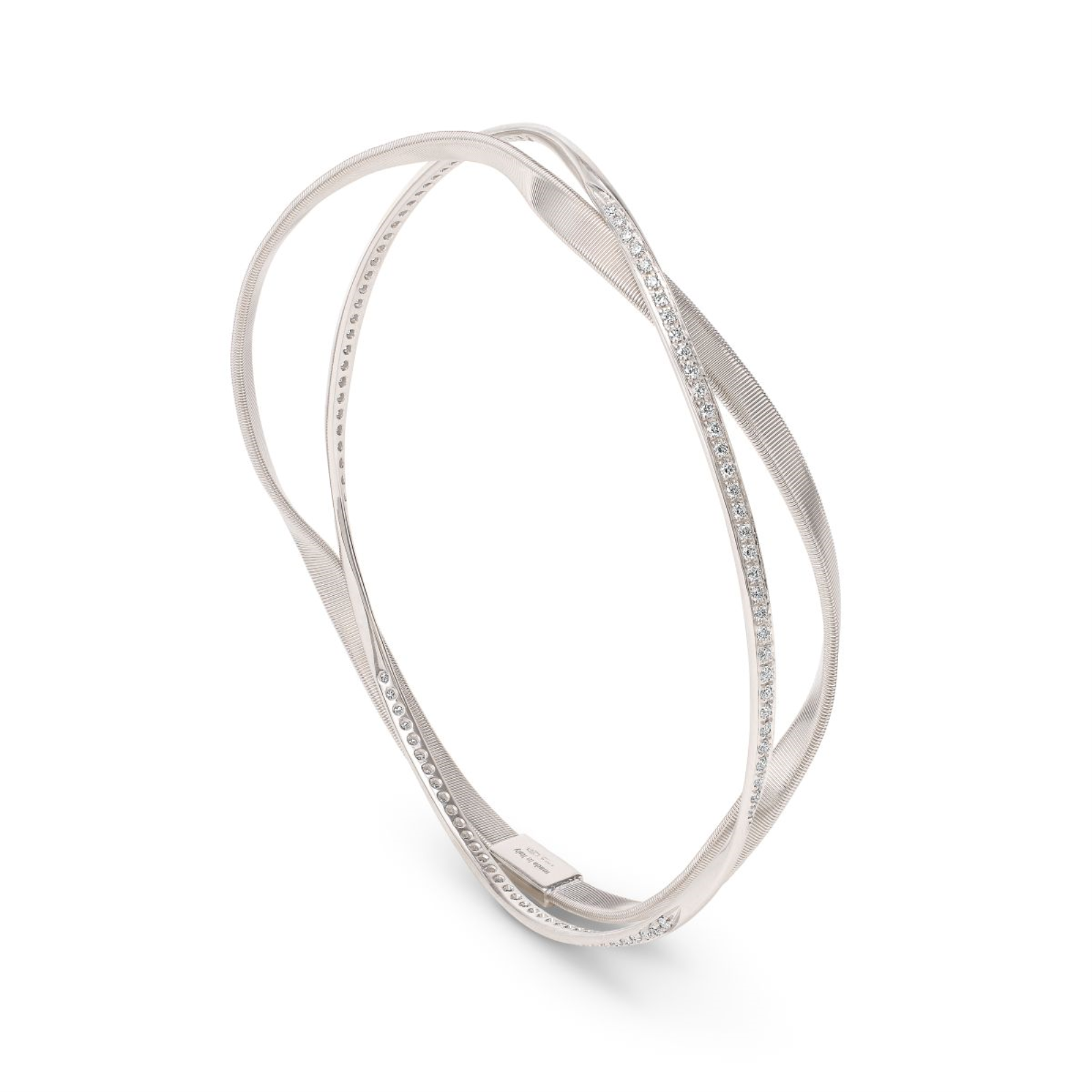 Marrakech White Gold 2-Strand Bangle With Diamonds