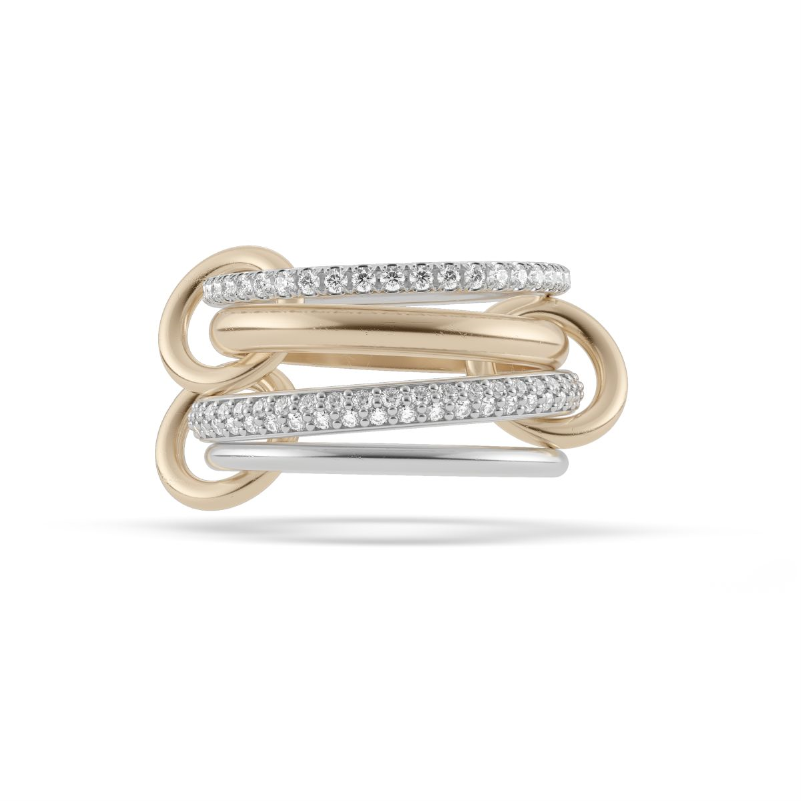 GOLD AND STERLING SILVER VEGA BLANC PETIT 4-LINK RING