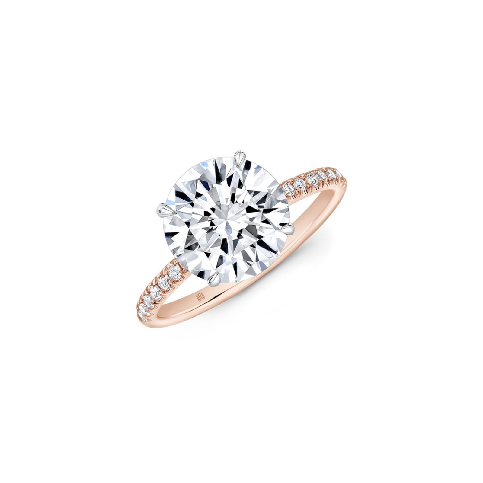 Rose Gold Pave Solitaire Ring