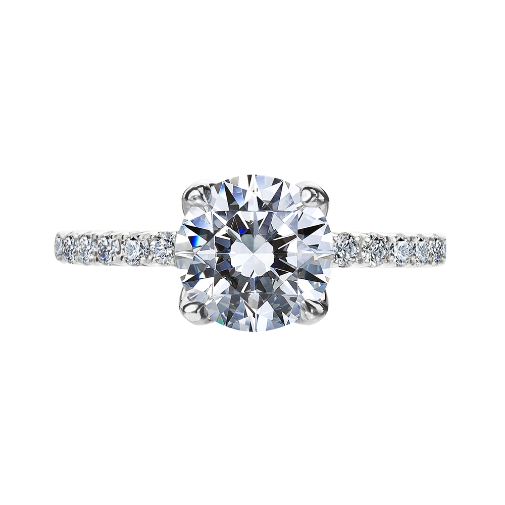 Platinum Pave Solitaire Engagement Ring Mounting