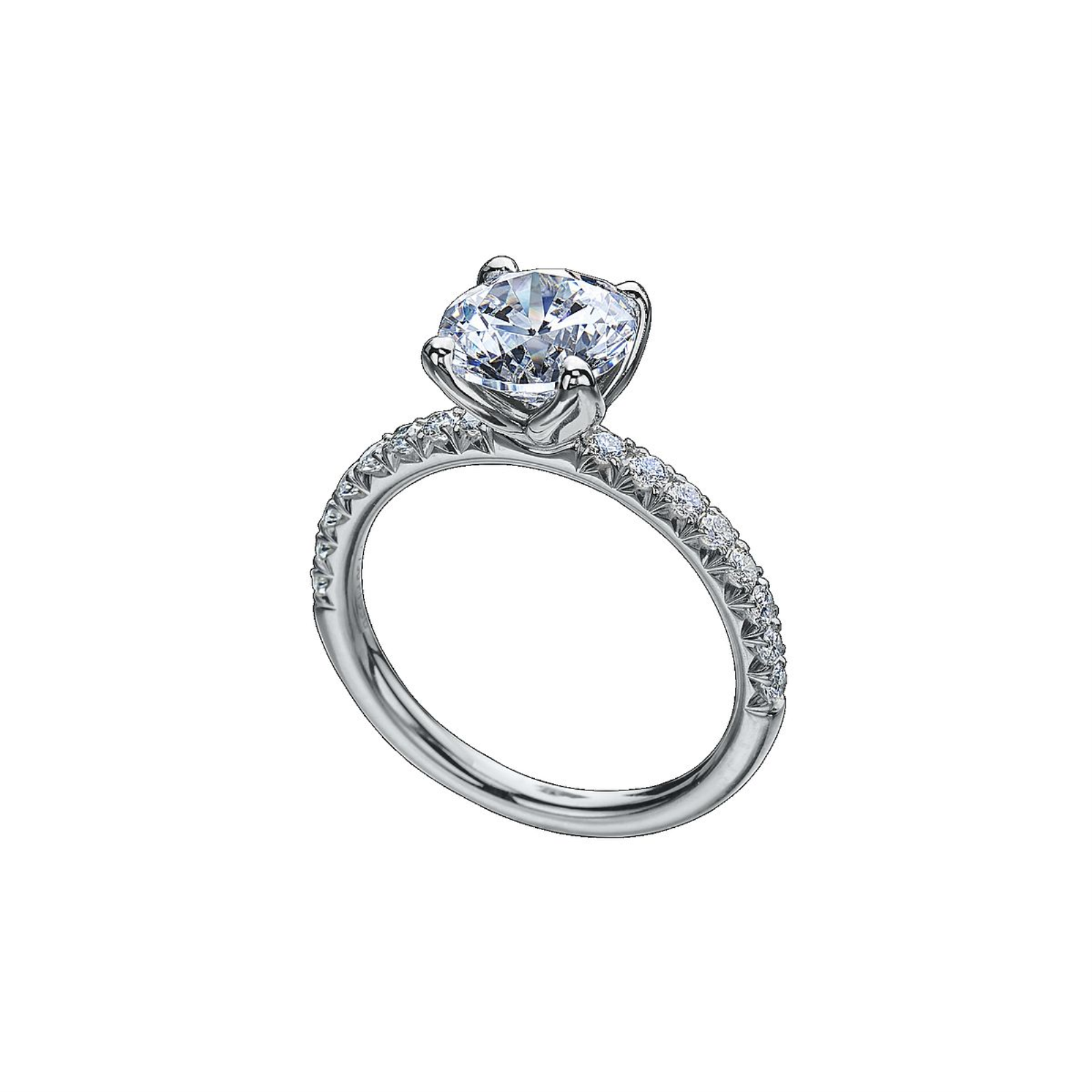 Platinum Pave Solitaire Engagement Ring Mounting