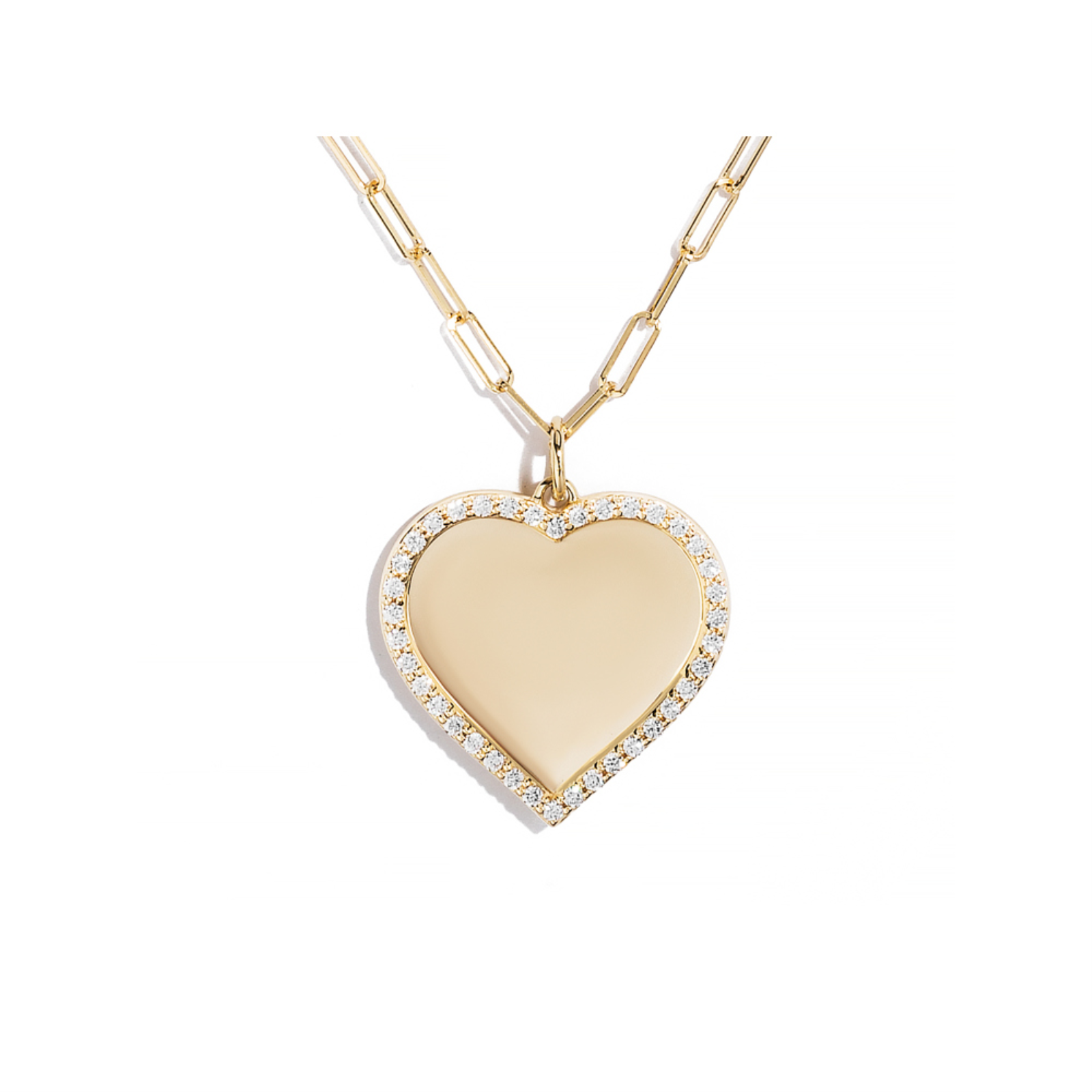 Gold and Diamond Large Heart Pendant