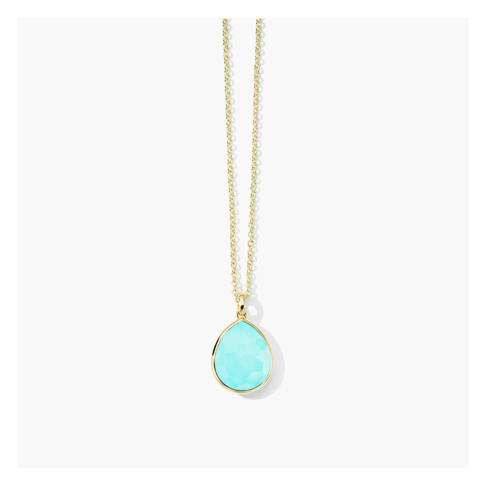 Gold Medium Teardrop Pendant Necklace