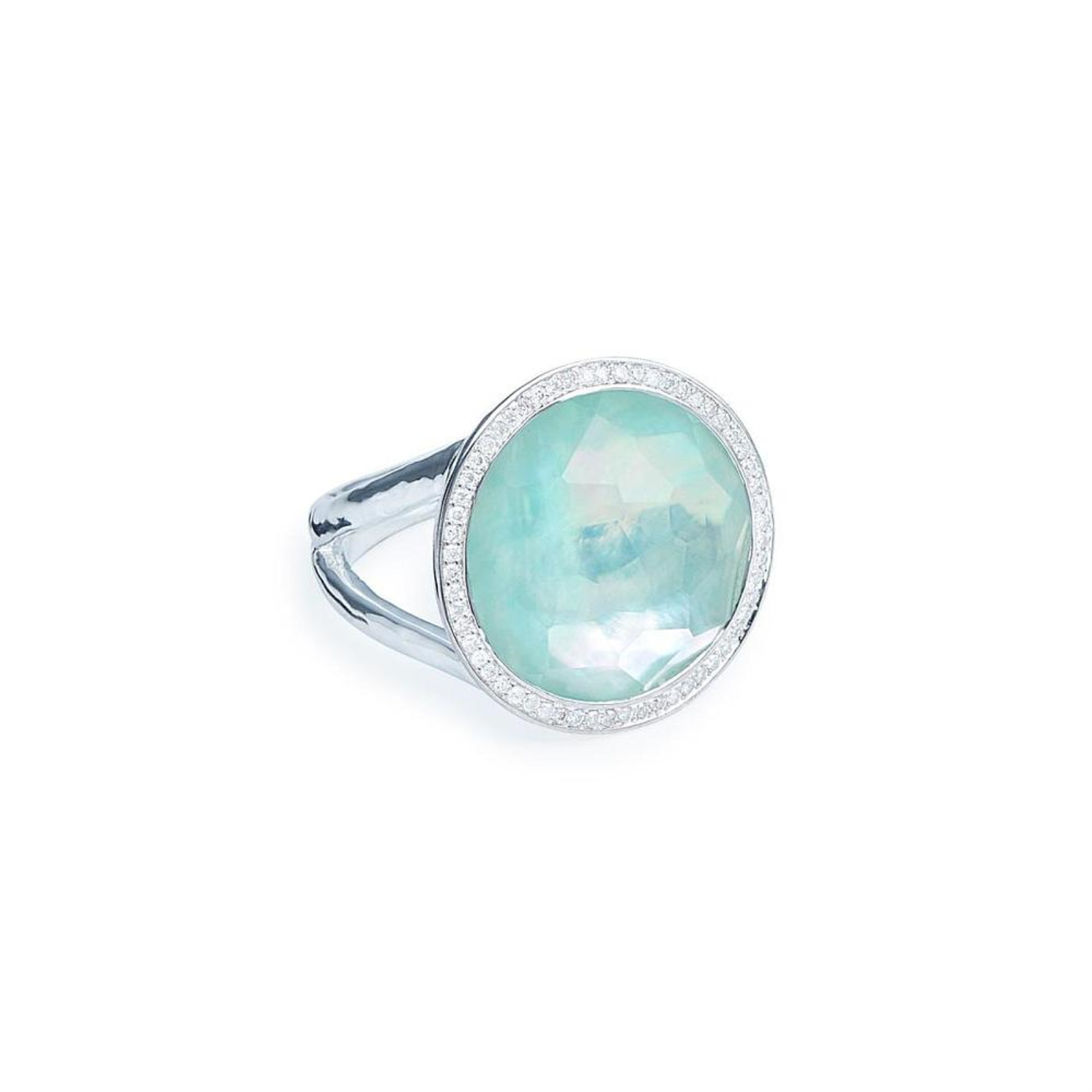 Lollipop Collection Gemstone Ring with Diamond Halo