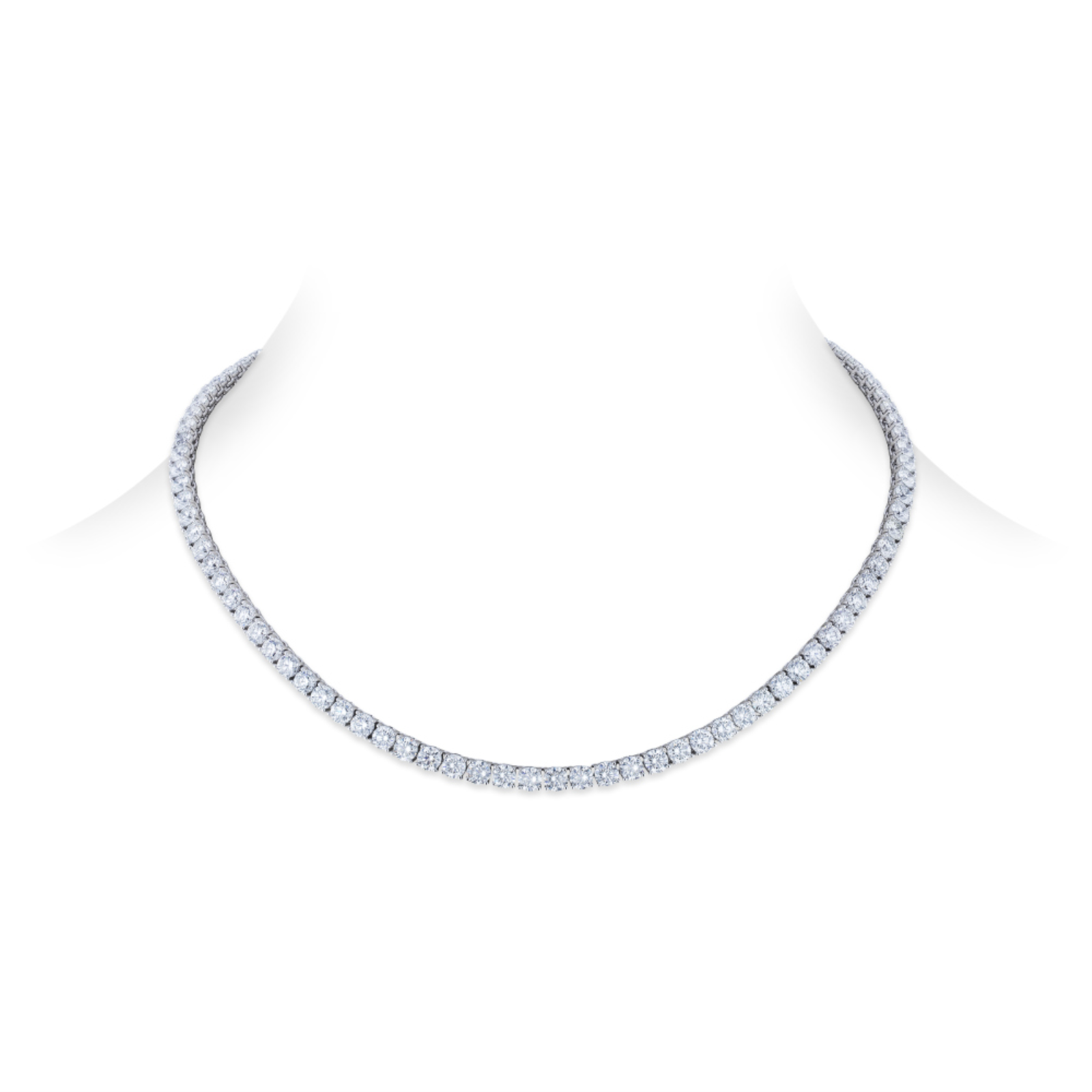 White Gold and Diamond Tennis Necklace