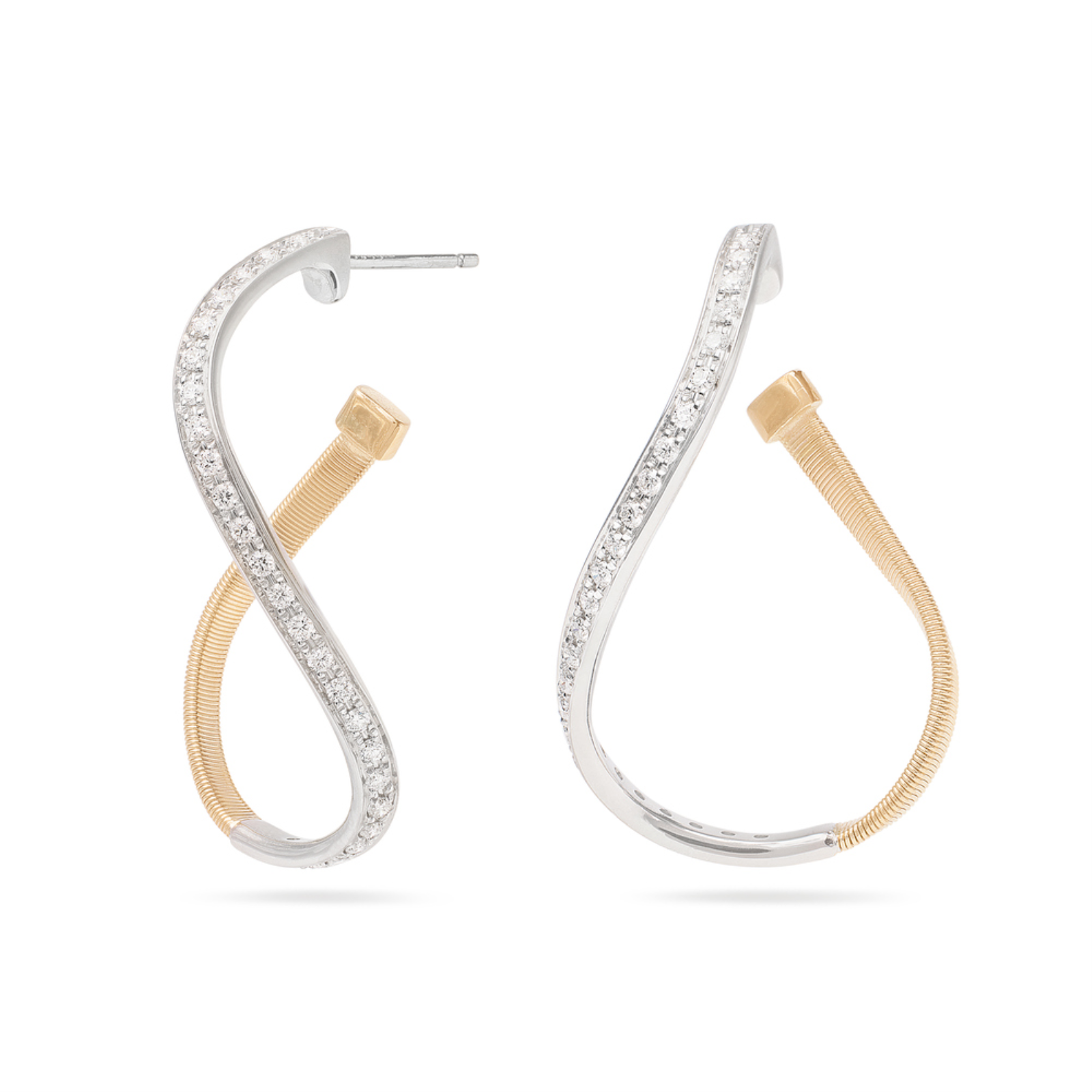 Gold and Diamond Twisted Small Marrakech Hoops