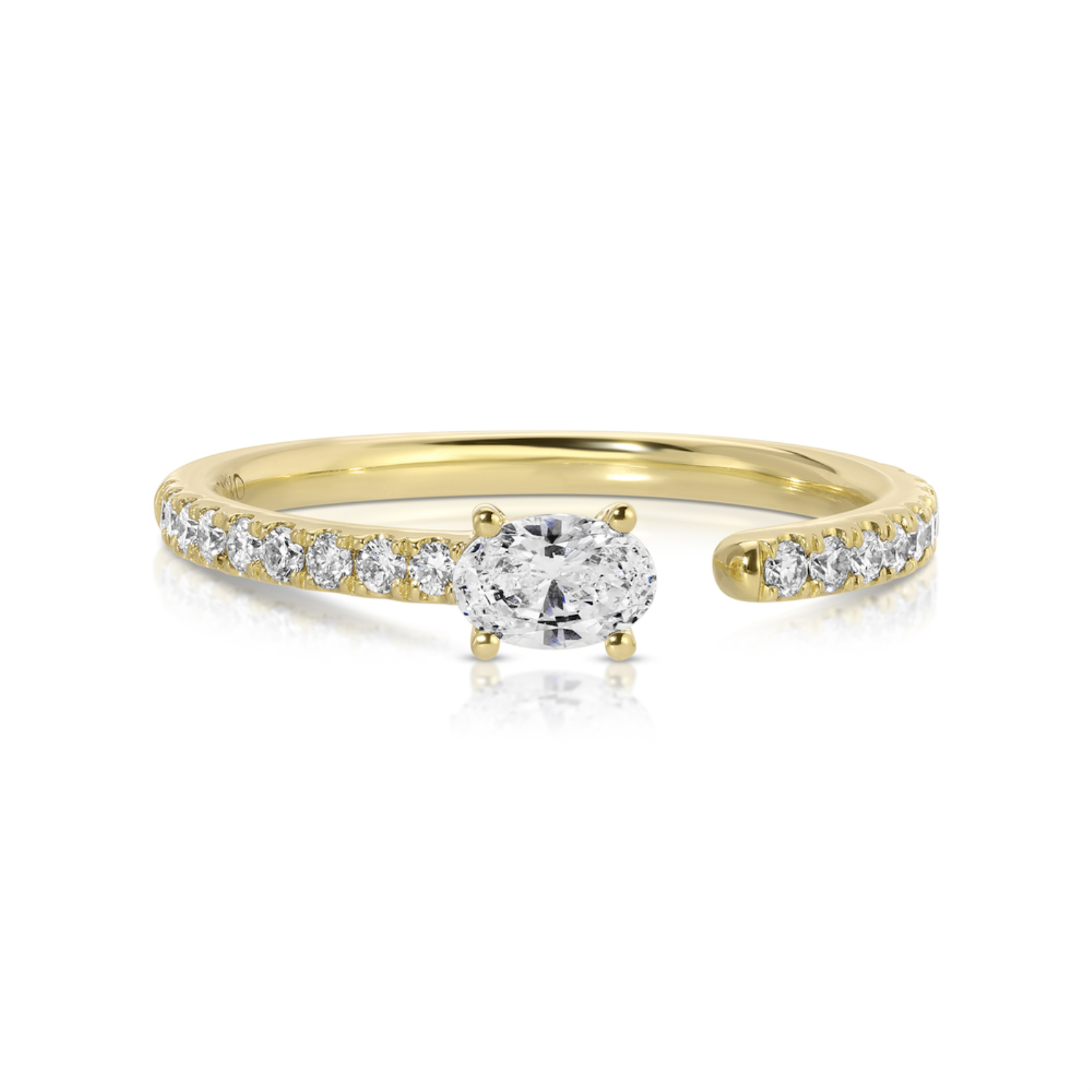 OVAL DIAMOND PAVE BAND SATURN RING