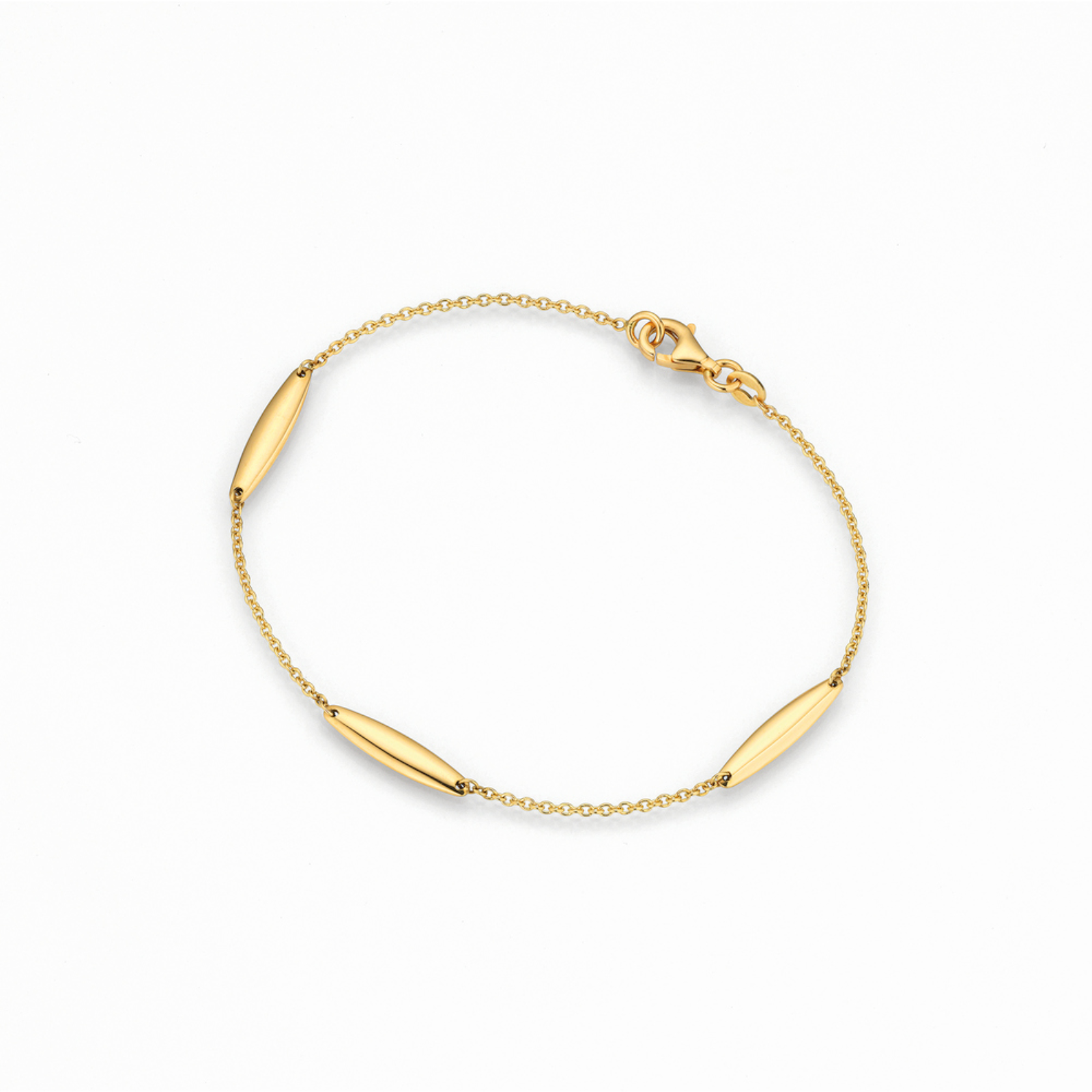 Gold Polished Mixed Chain Bracelet