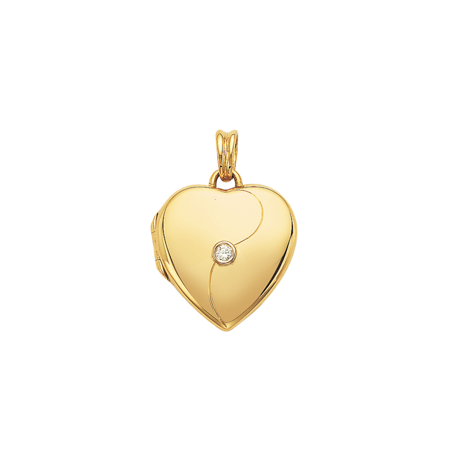 Gold and Diamond Heart Shaped Locket