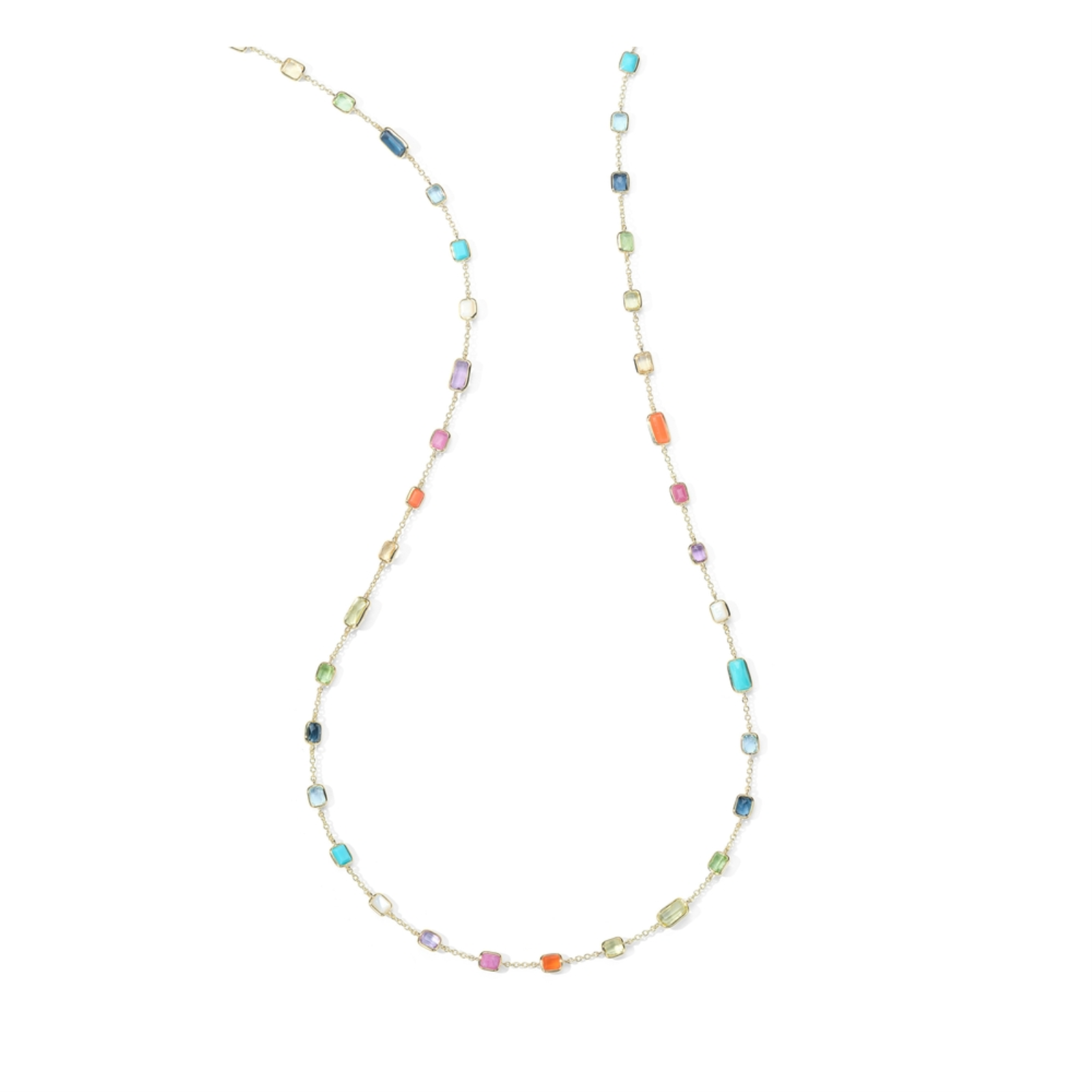 Long Gelato Necklace in 18K Gold Summer Rainbow 34.5