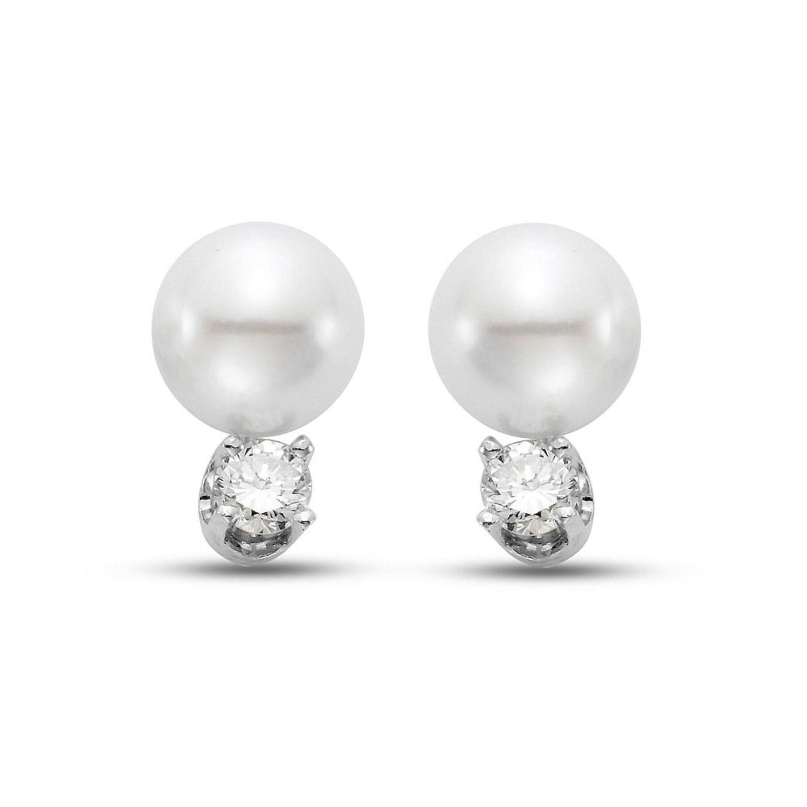Freshwater Pearl and Diamond Studs