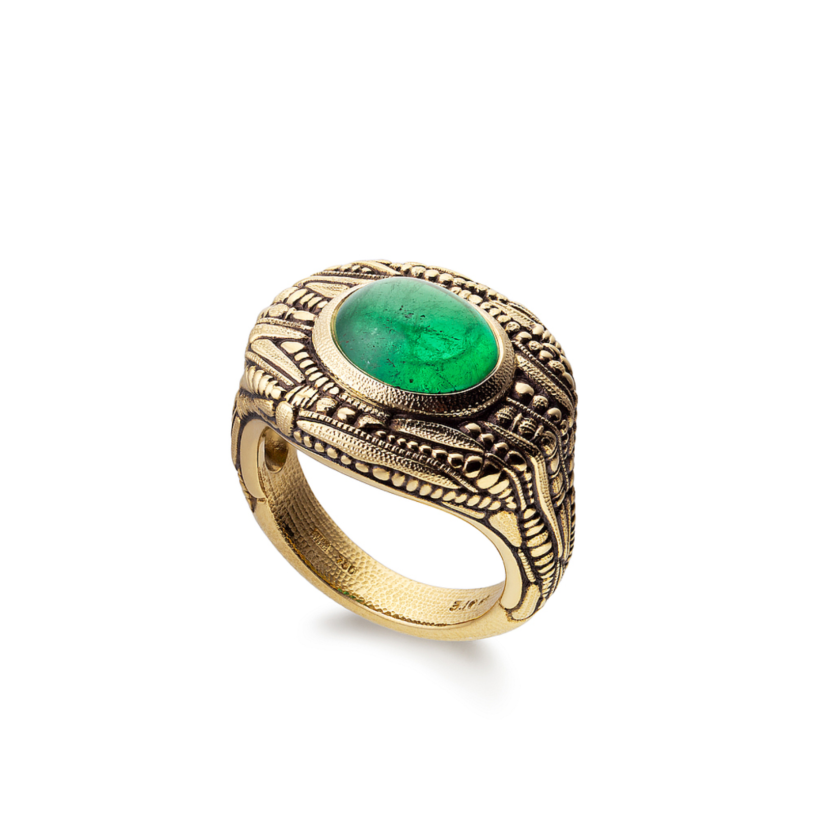 Gold and Emerald Jane Ring