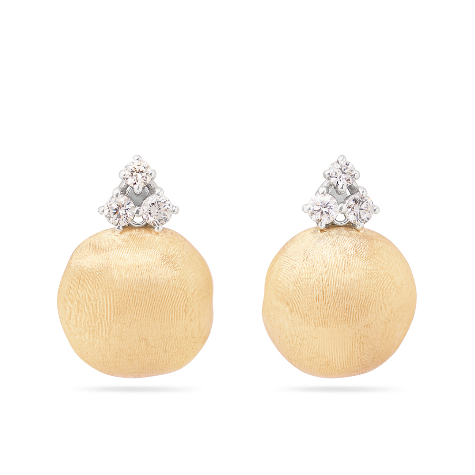 Africa Gold and Diamond Stud Earrings