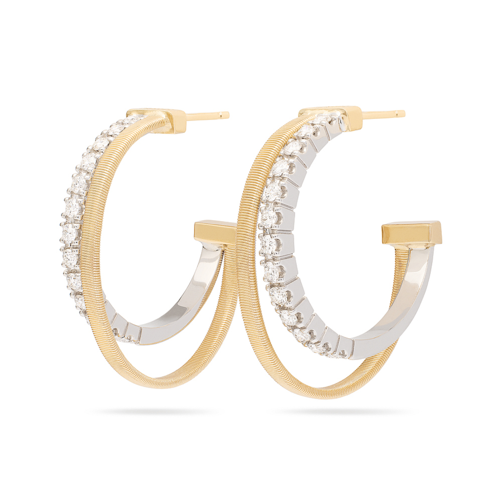 Masai Gold and Diamond Hoop Earrings