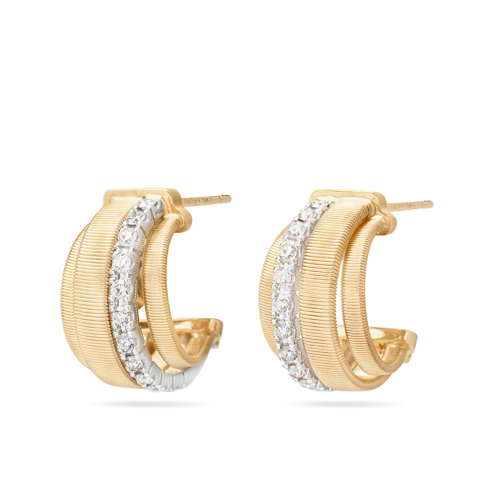 Masai Gold and Diamond Hoop Earrings