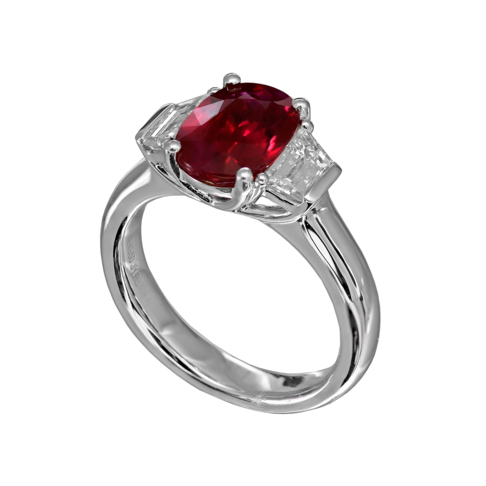 Platinum Ruby and Diamond Ring