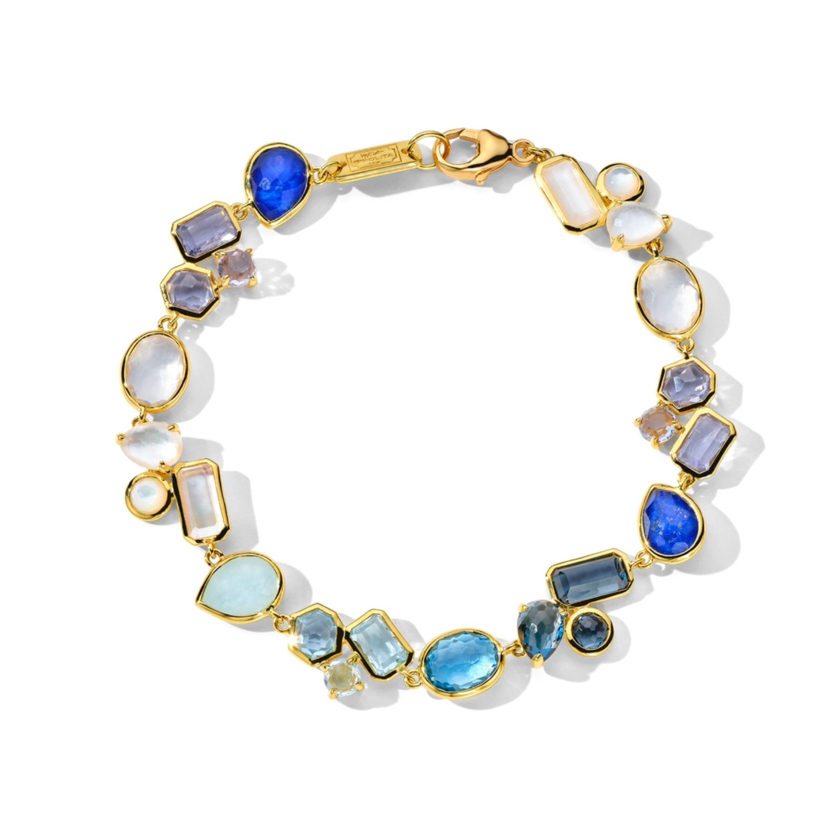 Rock Candy Gold Stone Cluster Flexible Bracelet in Mare