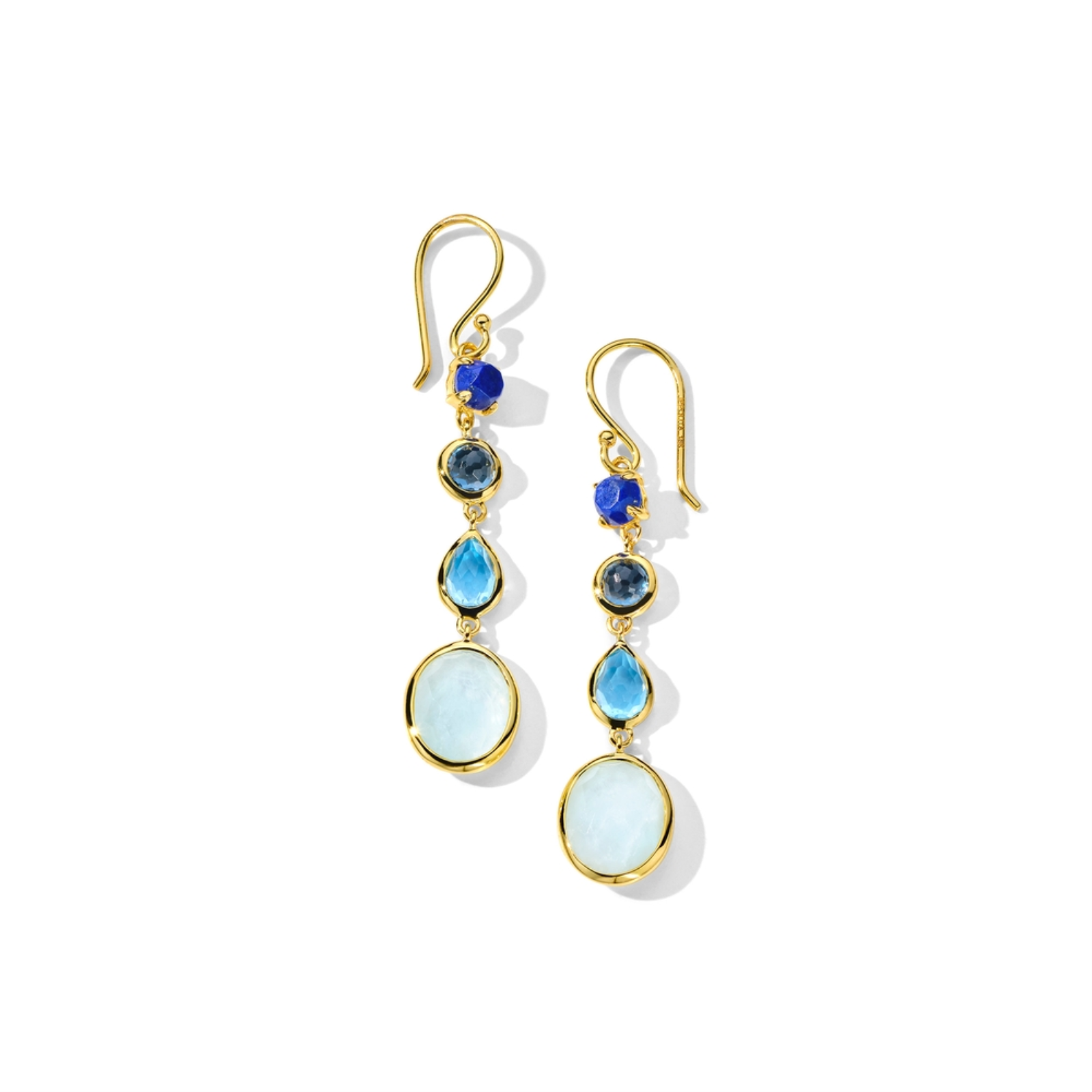 4-Stone Linear Drop Earrings