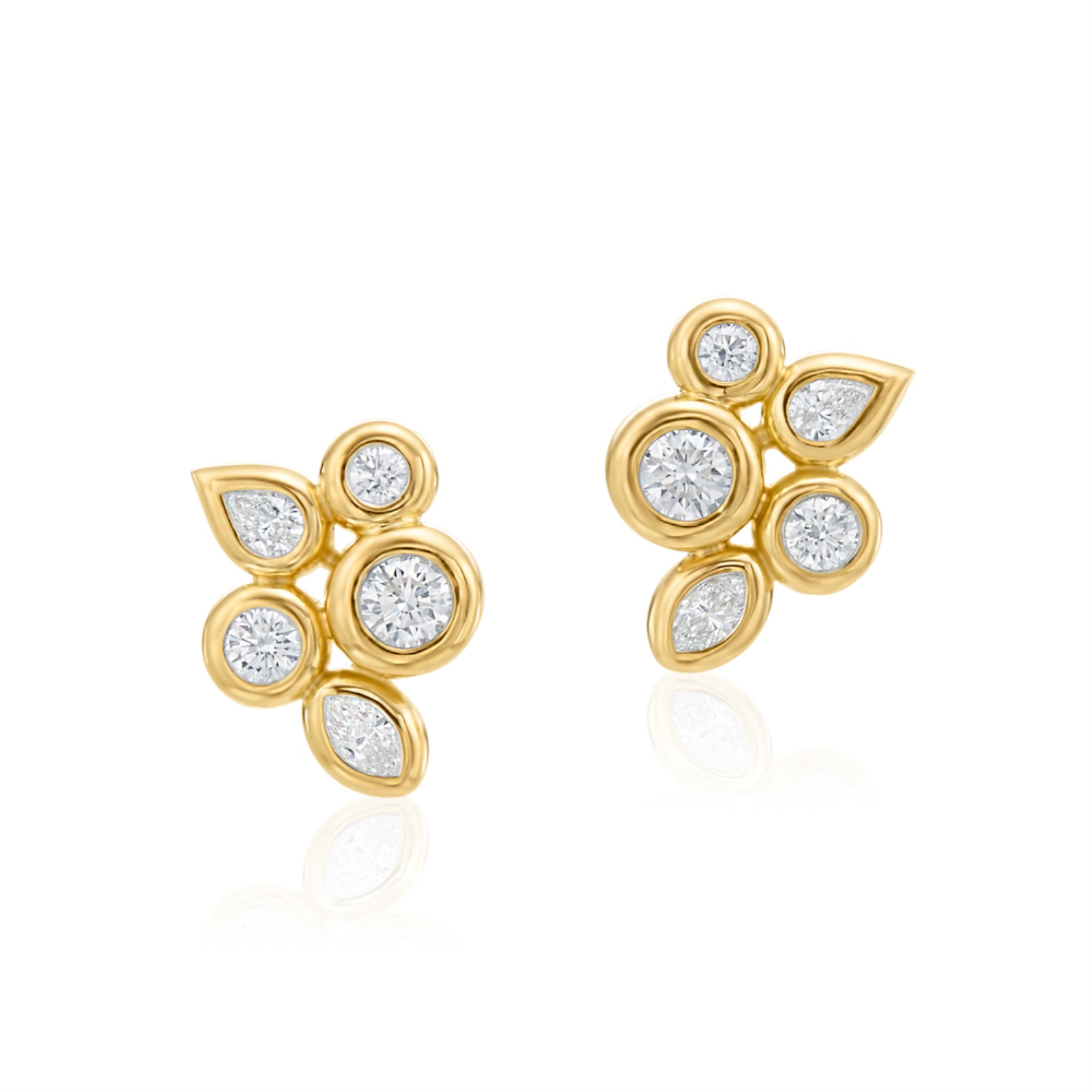 DIAMOND MOONLIGHT STUD EARRINGS