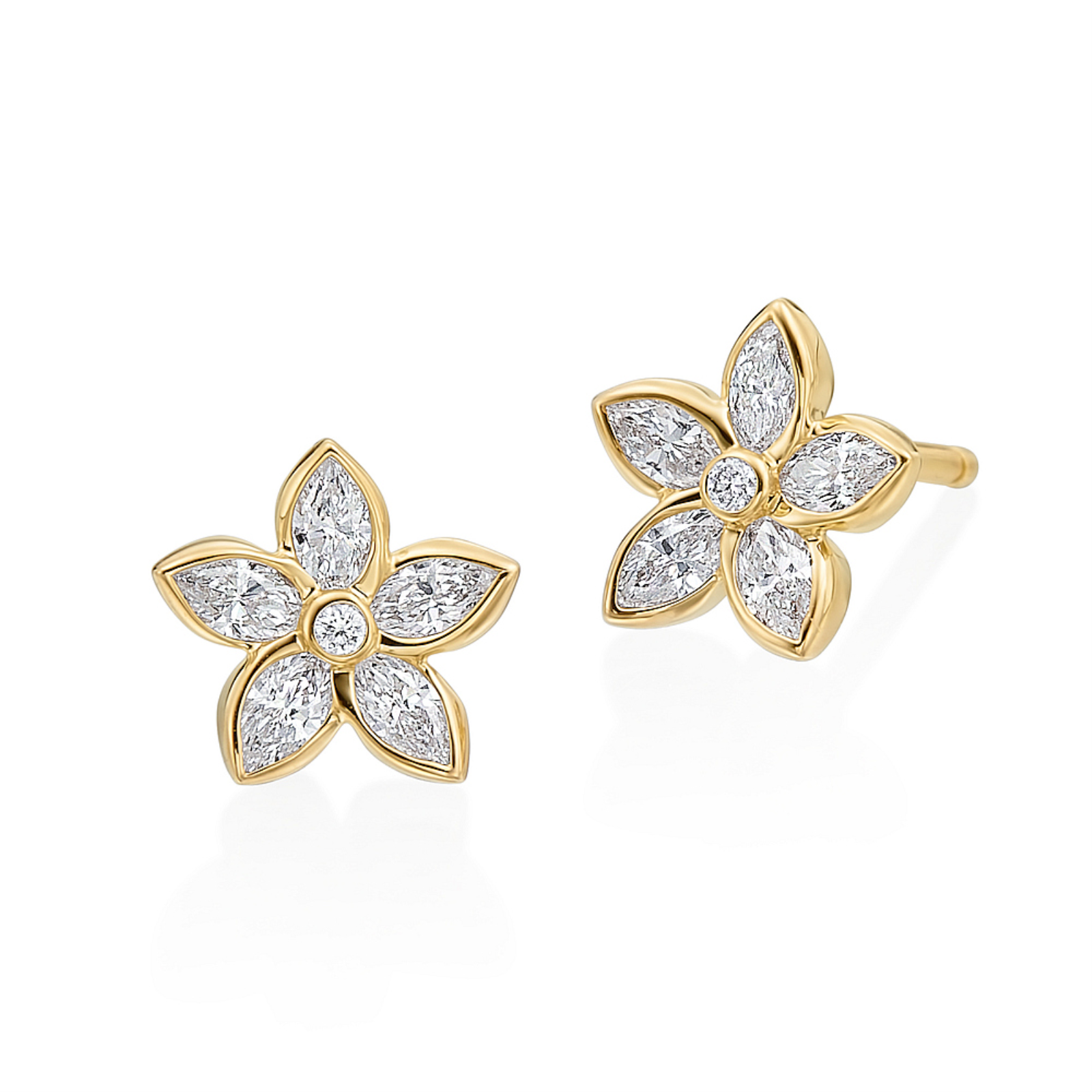 DIAMOND FLEUR STUD EARRINGS