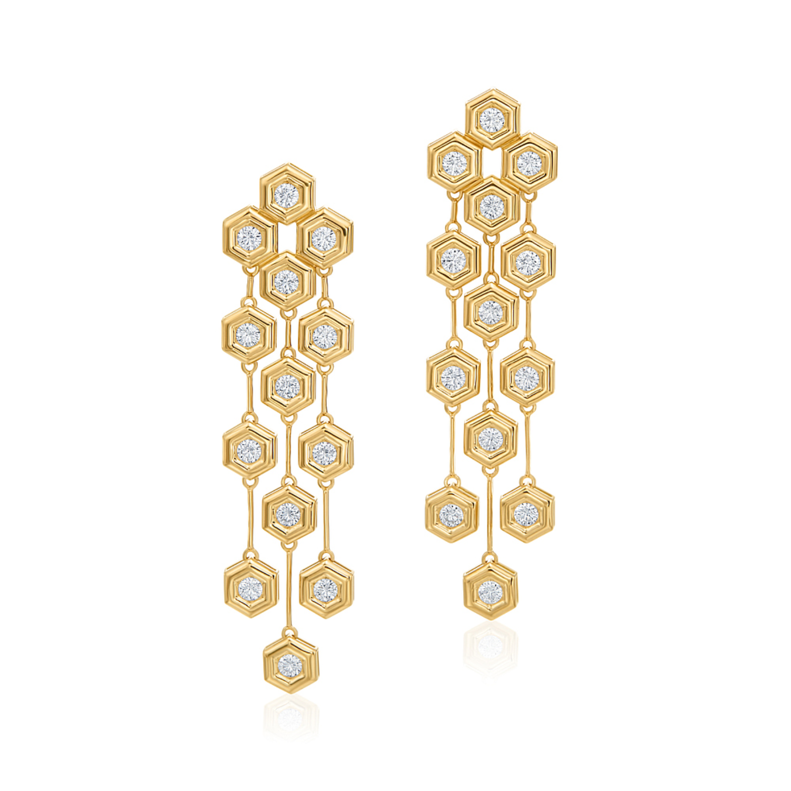 DIAMOND MINI B DROP EARRINGS