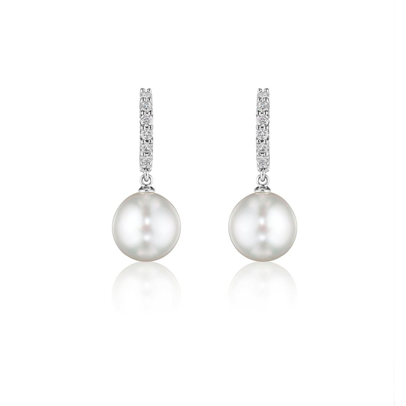 Pearl Drop Hoop Earrings