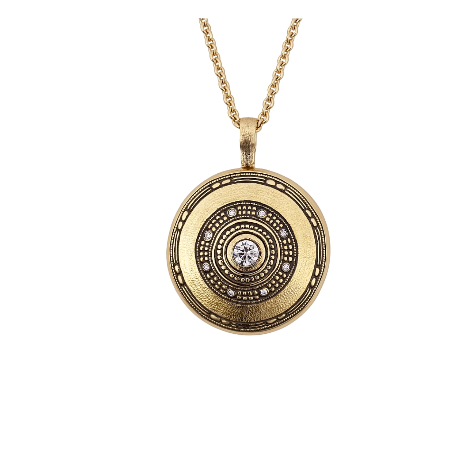 Gold and Diamond Circle Necklace