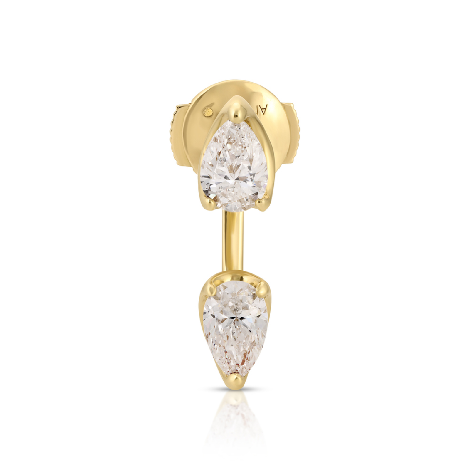 LARGE PEAR DIAMOND ORBIT EARRING