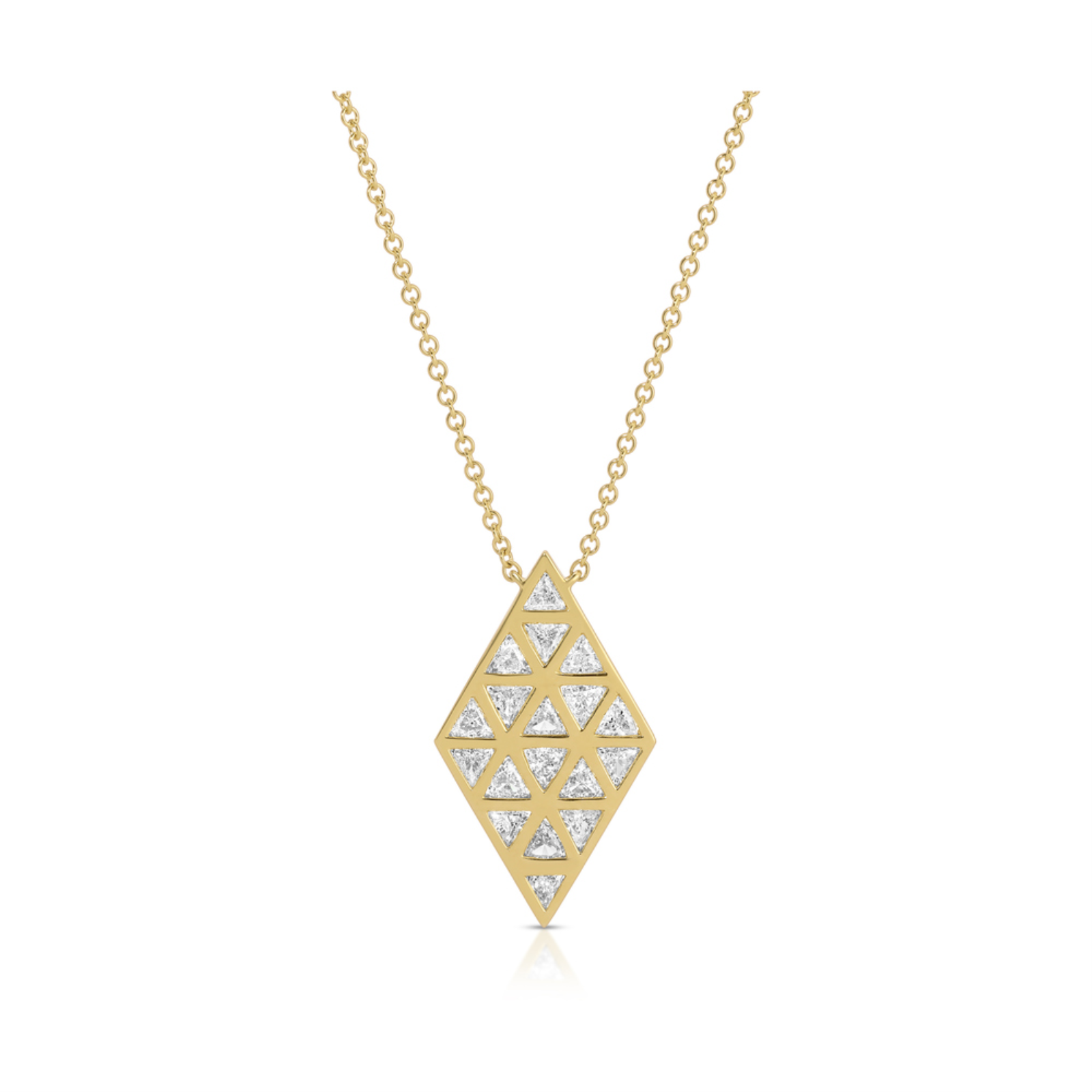 BEZELED DOUBLE TRILLLION PENDANT