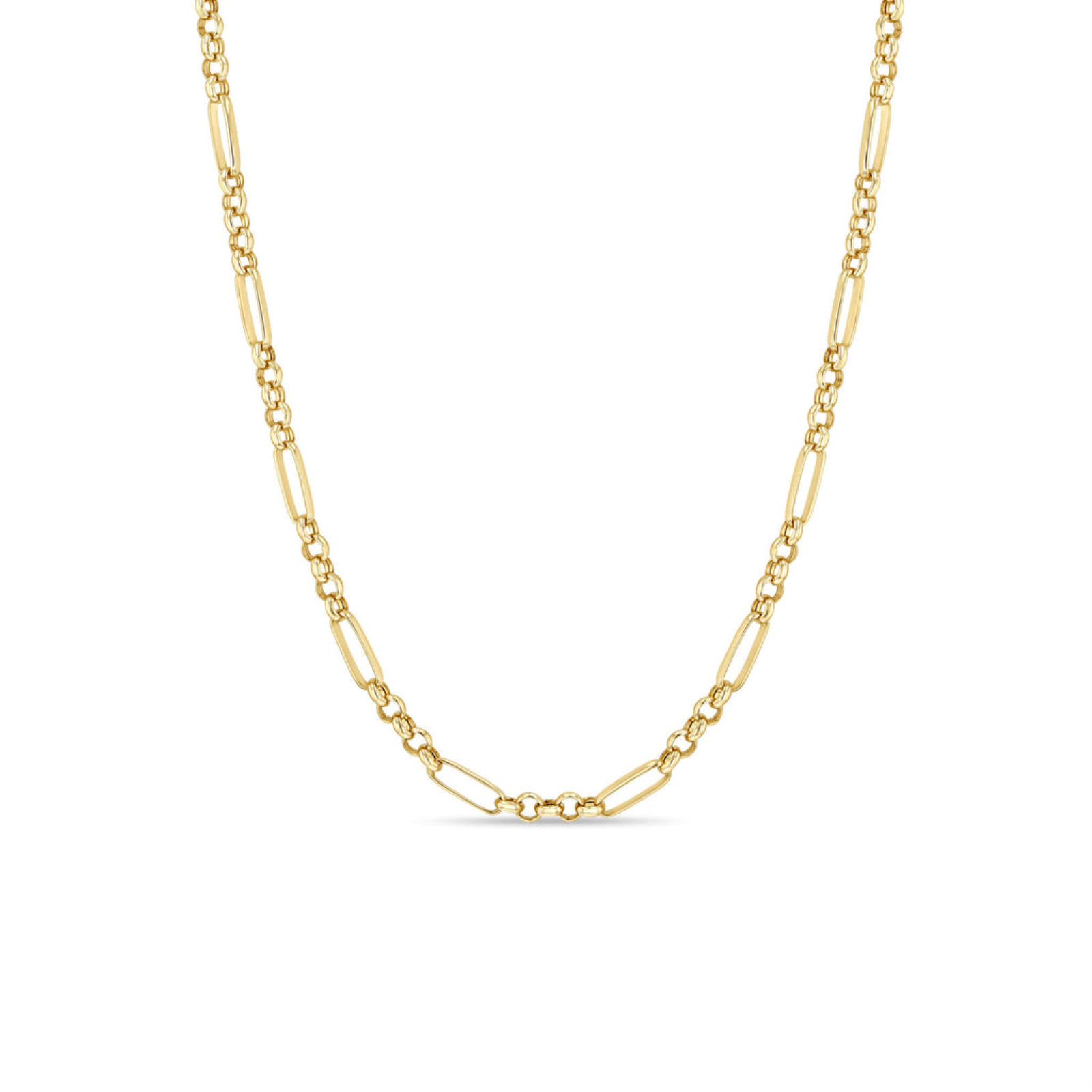 GOLD MEDIUM PAPERCLIP ROLO CHAIN NECKLACE