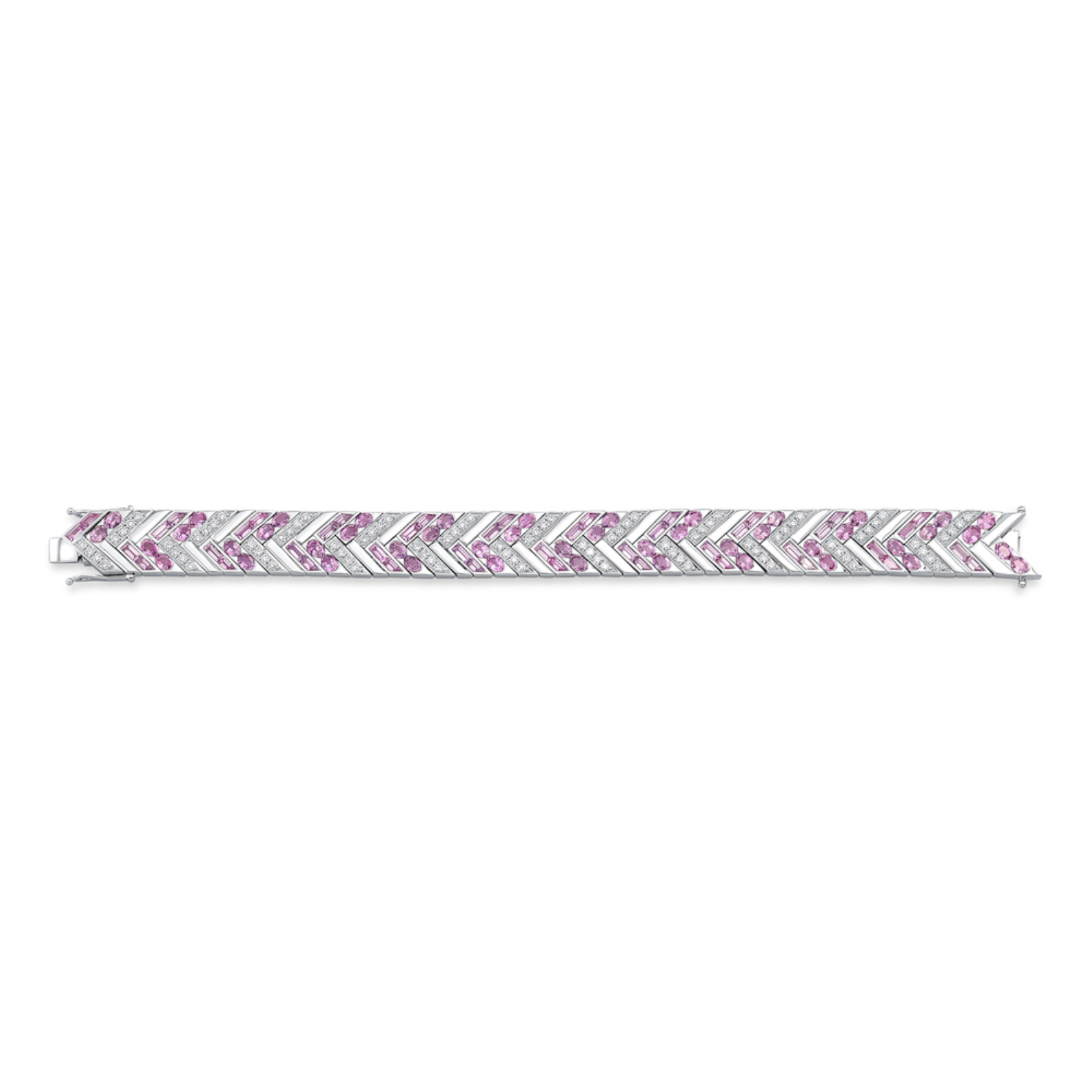 Platinum Pink Sapphire and Diamond Bracelet