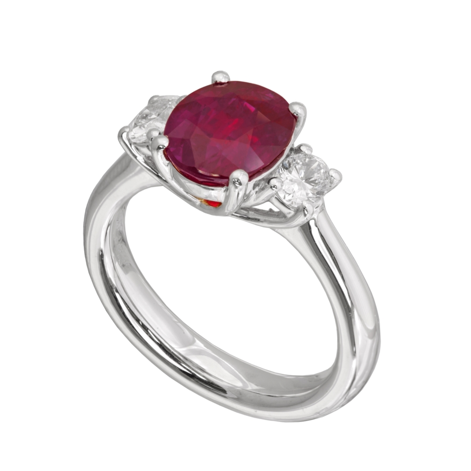 Platinum Ruby and Diamond Ring
