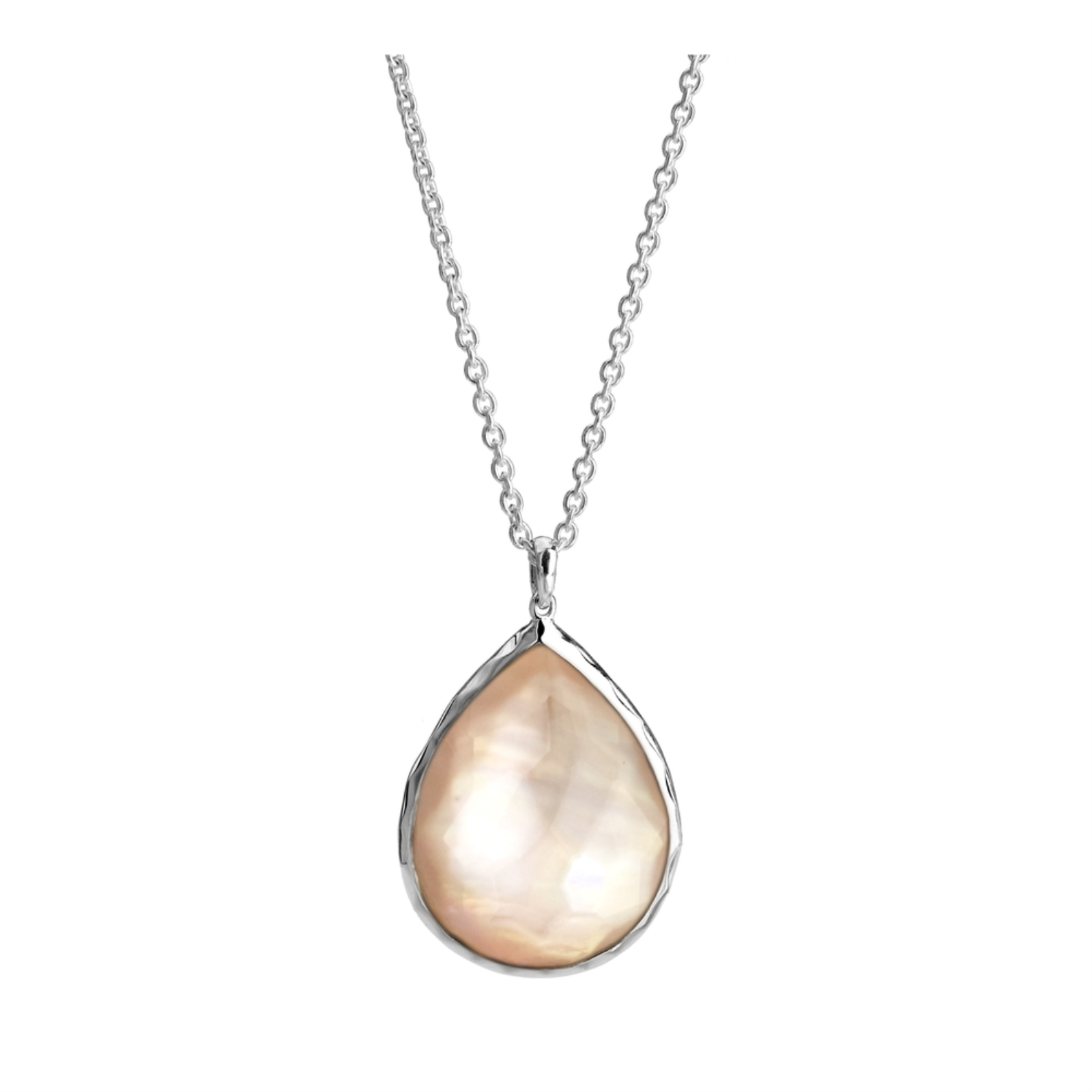 Large Teardrop Pendant Necklace in Sterling Silver
