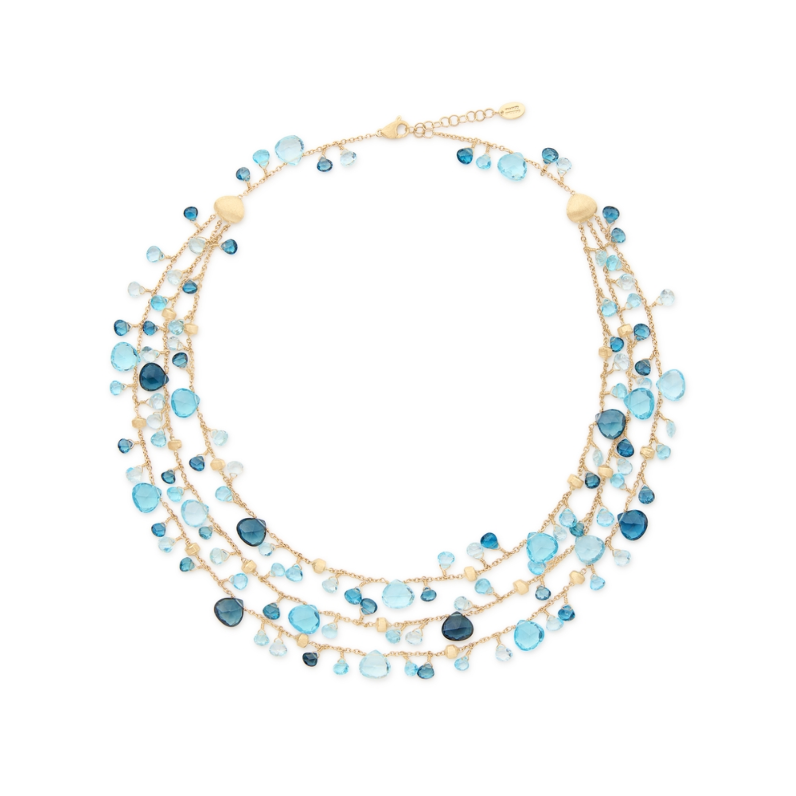 Paradise Gold Mixed Topaz Three-Strand Necklace