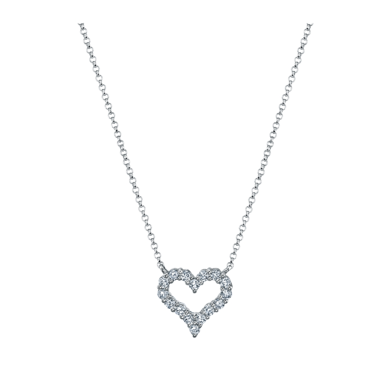 Round Diamond Heart Pendant