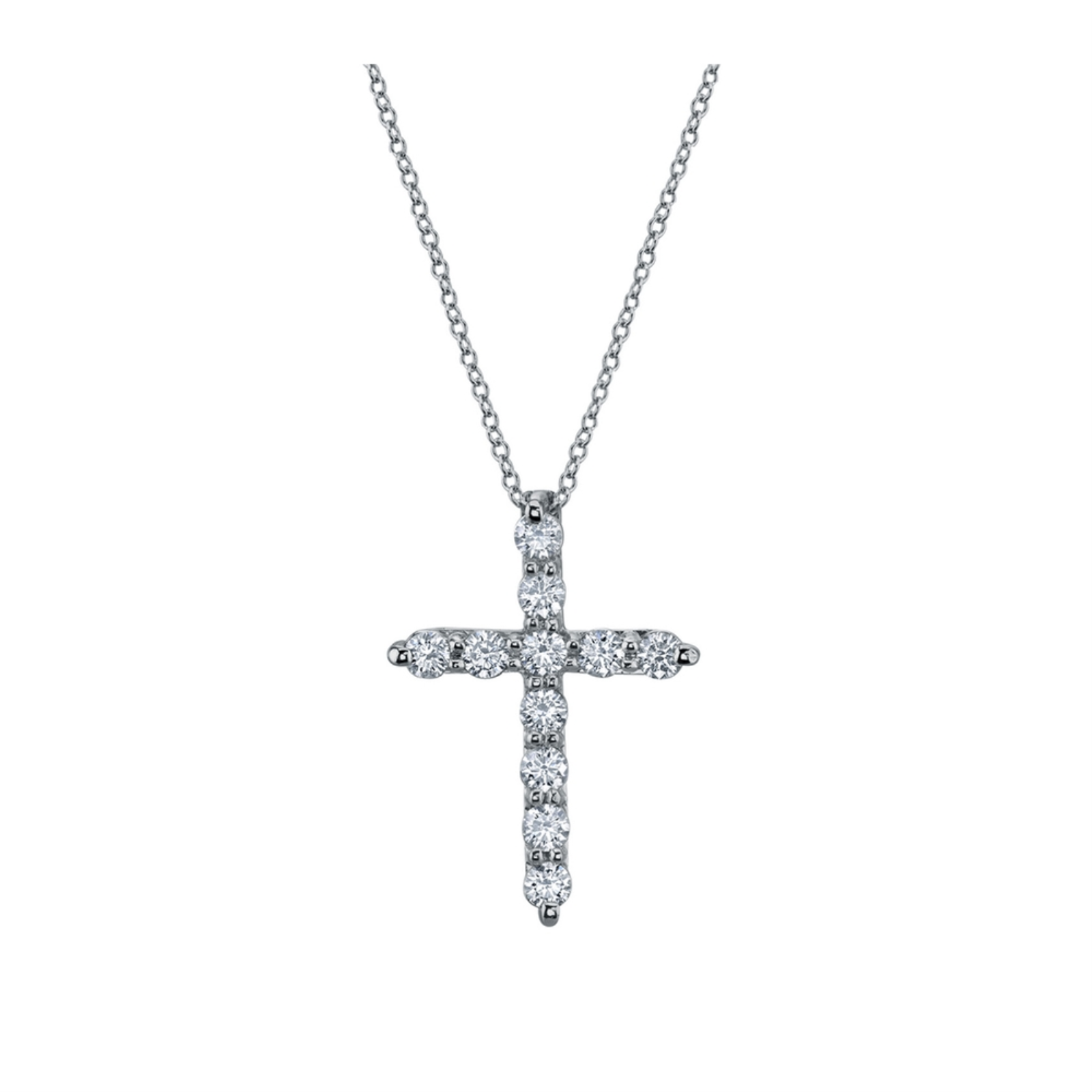Platinum and Diamond Cross Necklace