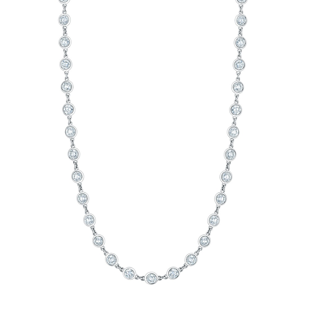 White Gold and Diamond By the Yard Necklace