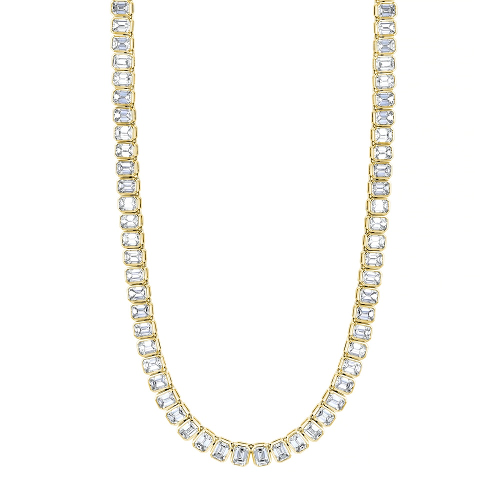 Yellow Gold and Diamond Tennis Necklace