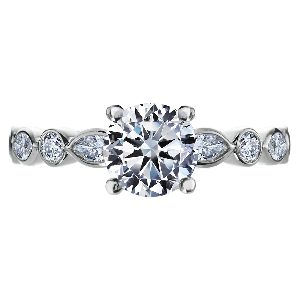 Platinum Diamond Accented Engagement Ring Mounting