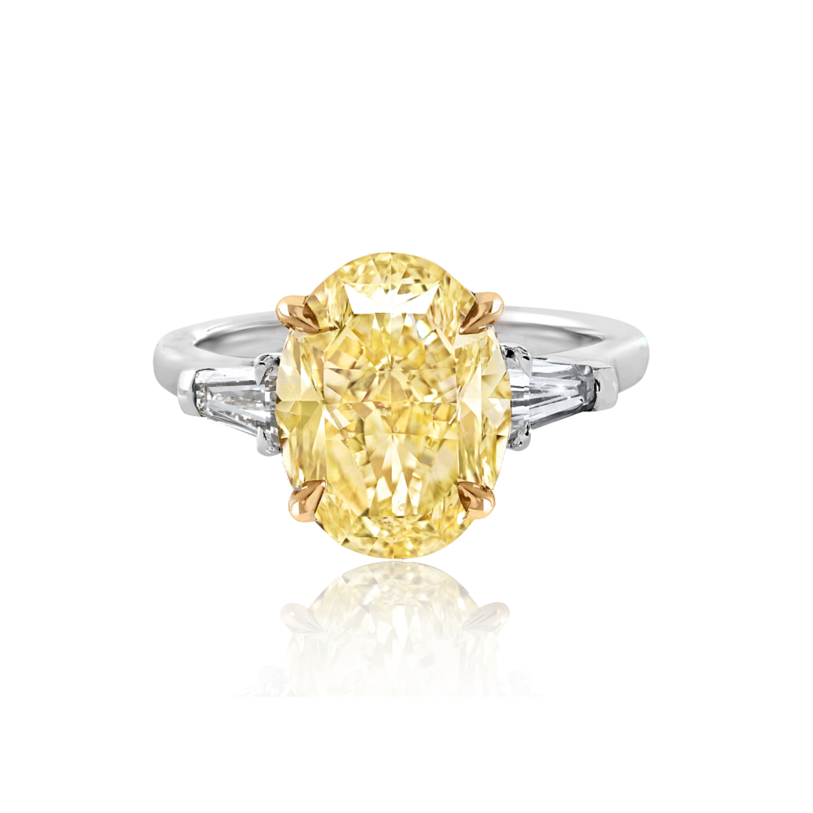 Yellow Diamond Three Stone Engagement Ring