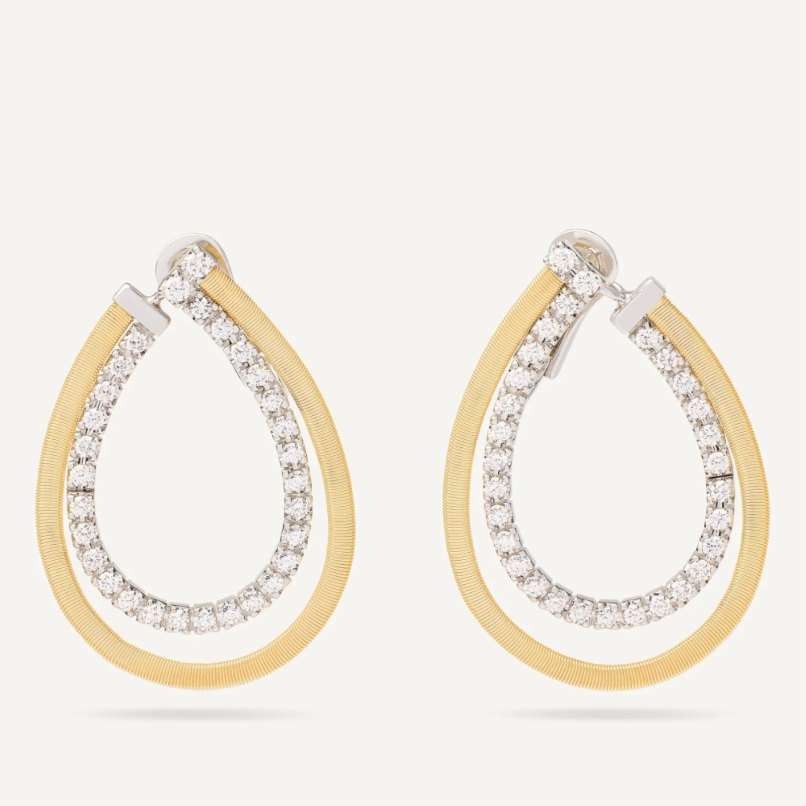 18K Yellow Gold Masai Drop Earrings With Diamonds