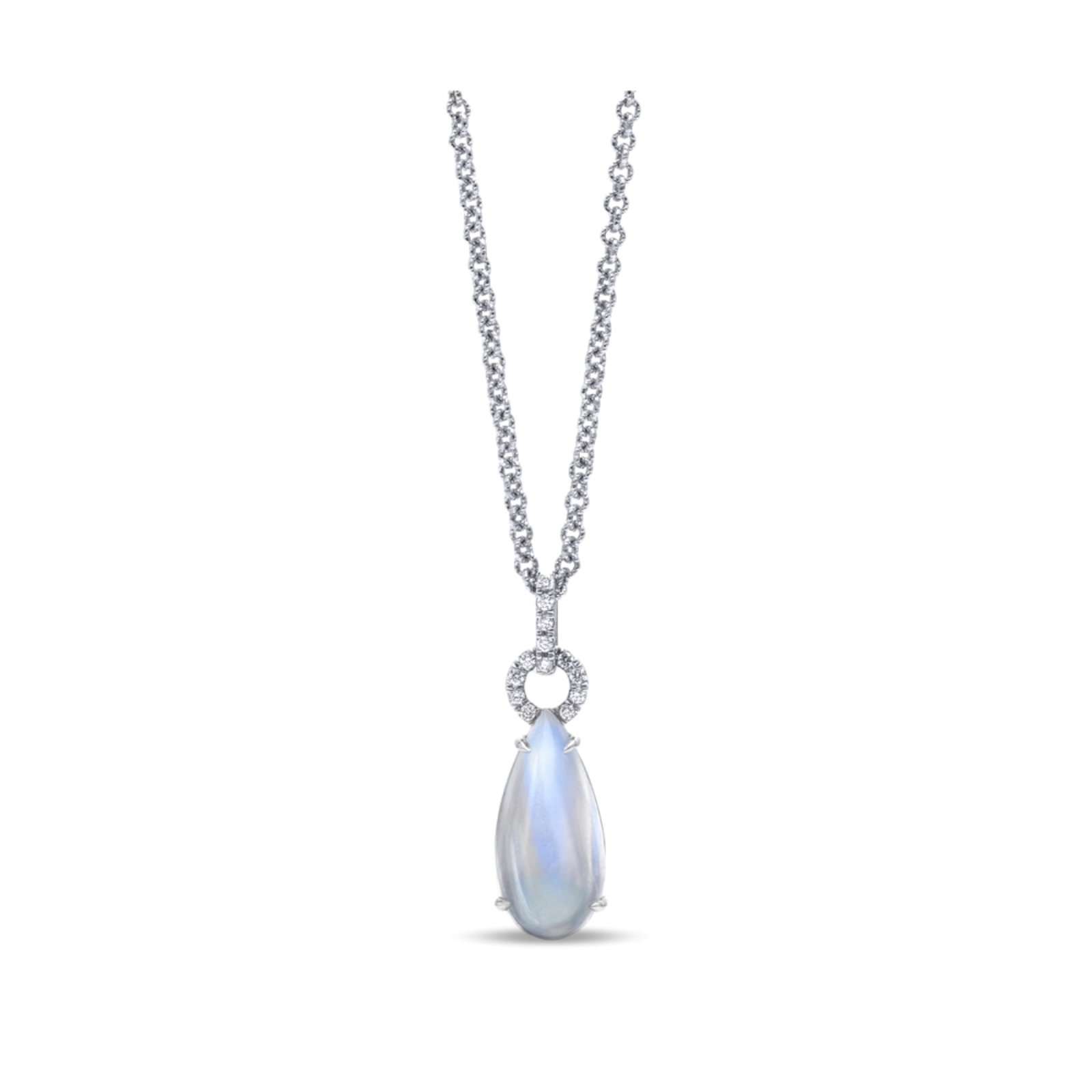 Moonstone and Diamond Necklace