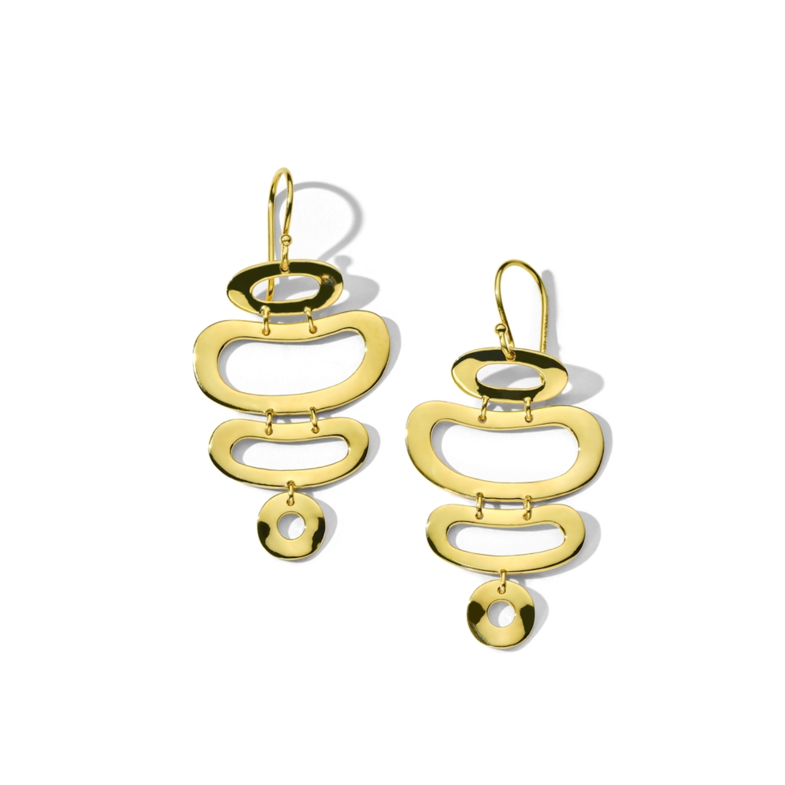 Classico Wavy Organic Open Shape 4-Tier Dangle Earrings