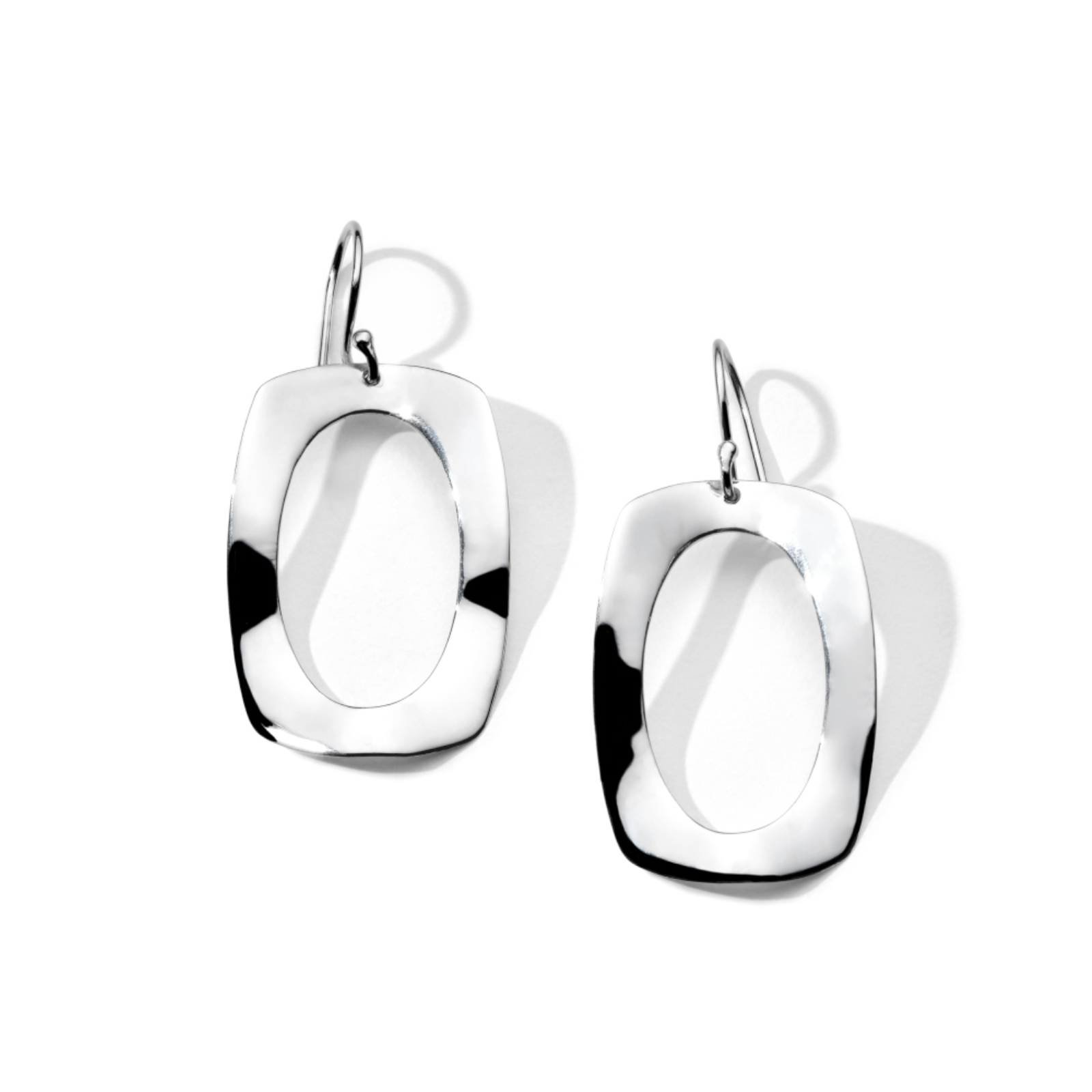Classico Rounded Rectangle Wavy Frame Earrings