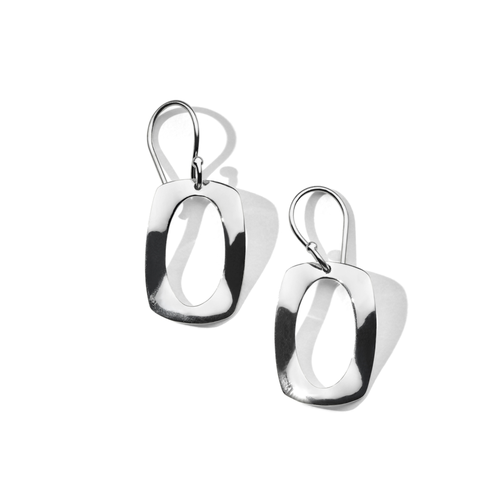 Classico Small Rounded Rectangle Wavy Frame Earrings