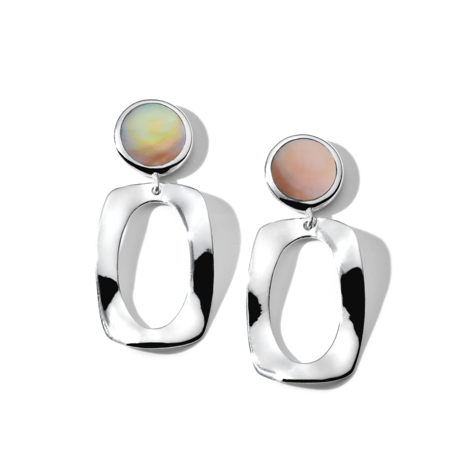 Polished Rock Candy Small Dot and Frame Post Earrings
