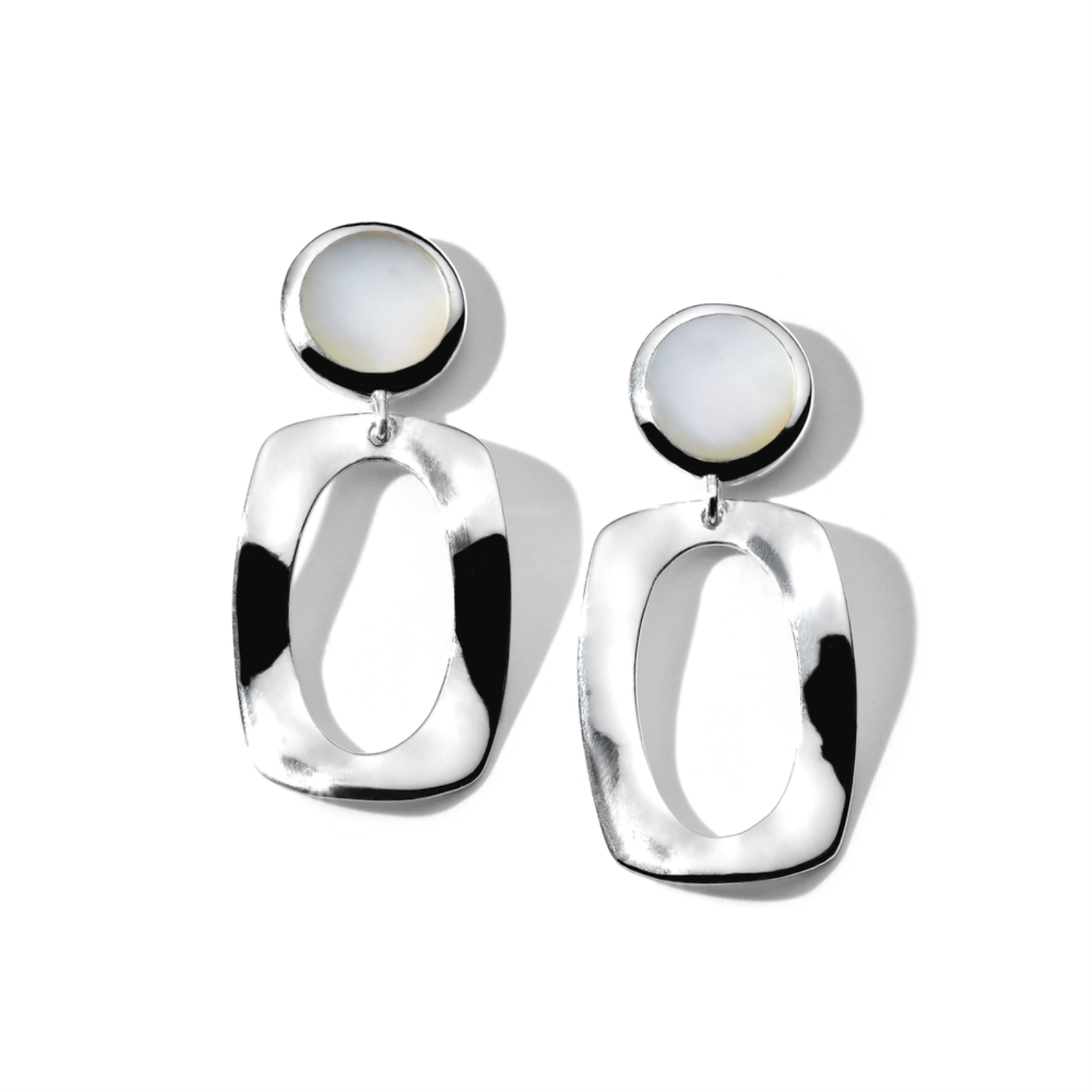 Polished Rock Candy Small Dot and Frame Post Earrings