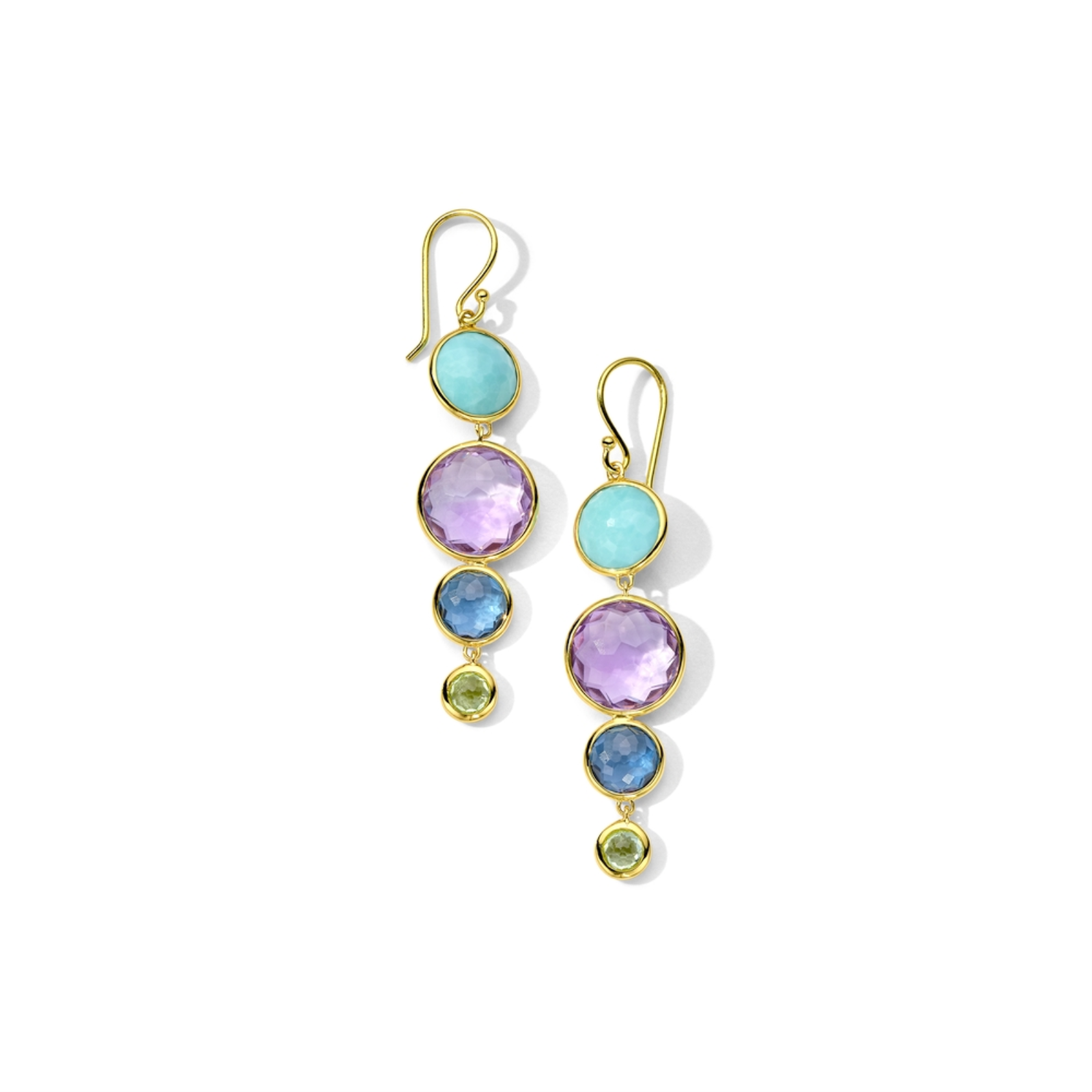 4-Stone Center Drop Earrings